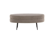 Venture Home Otto Pouf - Black / Greige Teddy