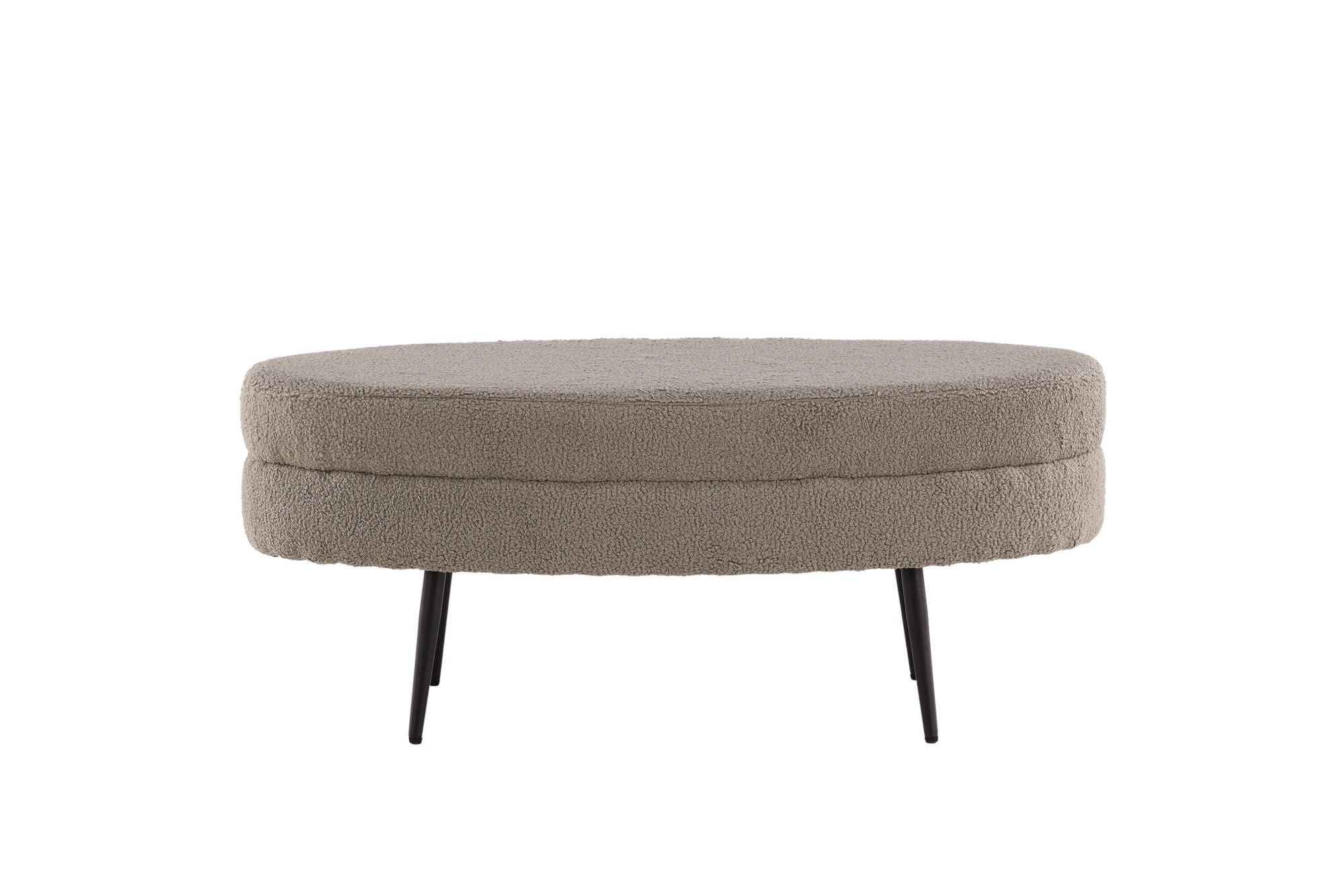 Venture Home Otto Pouf - Black / Greige Teddy