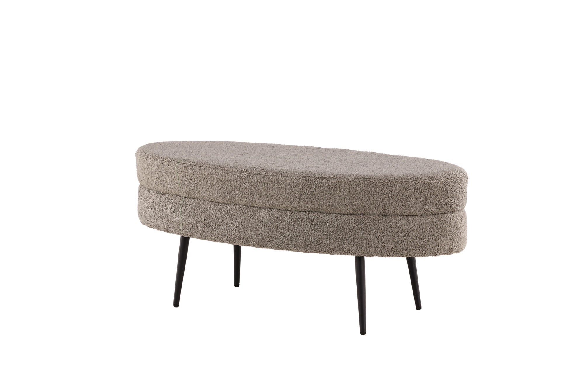 Venture Home Otto Pouf - Black / Greige Teddy