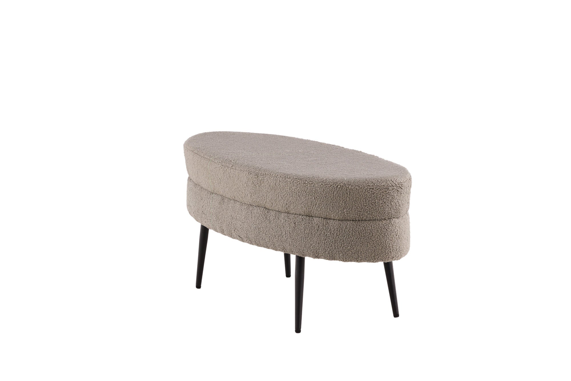 Venture Home Otto Pouf - Black / Greige Teddy