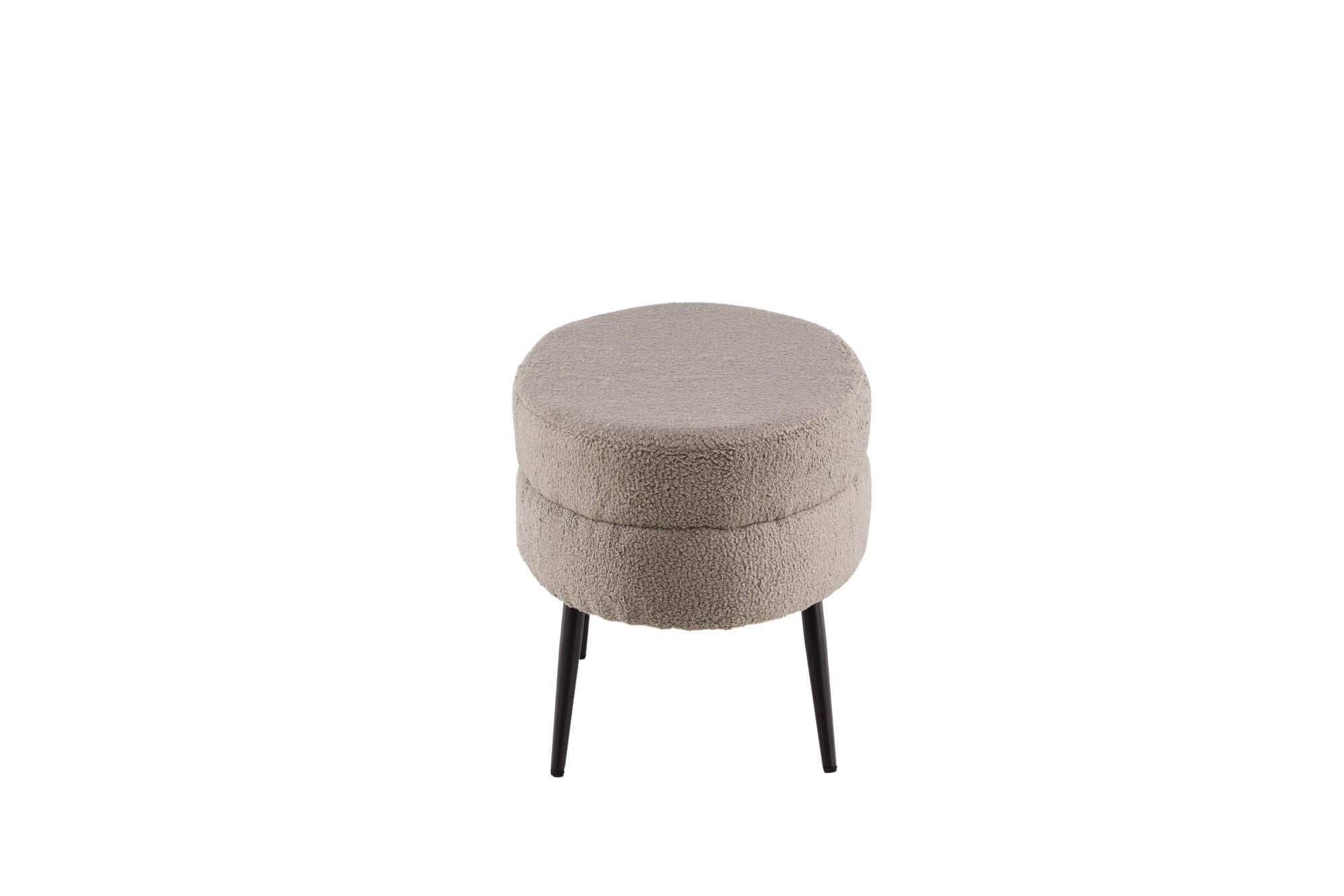 Venture Home Otto Pouf - Black / Greige Teddy