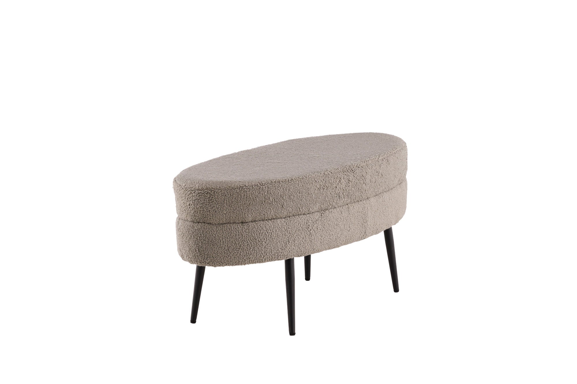 Venture Home Otto Pouf - Black / Greige Teddy