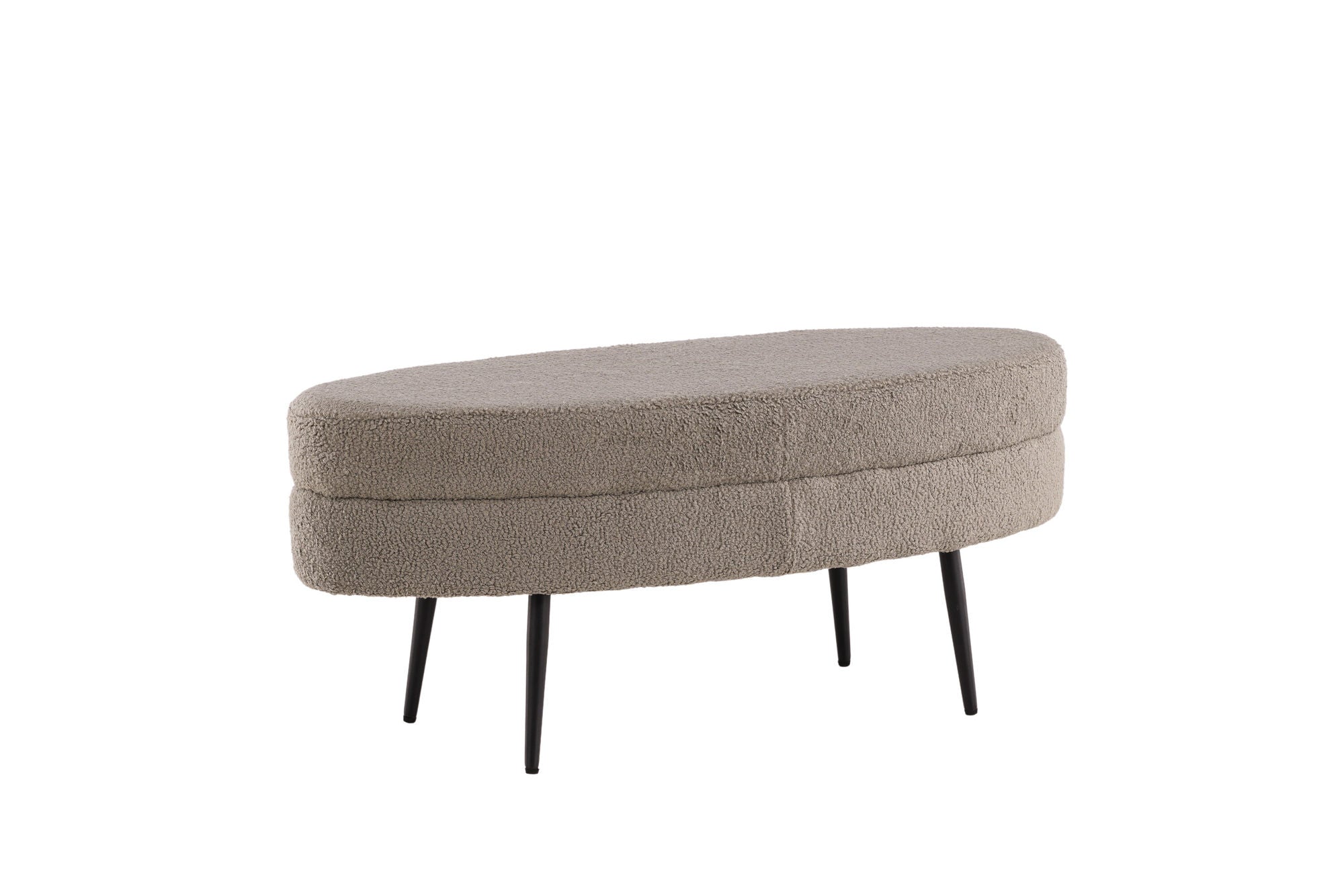 Venture Home Otto Pouf - Black / Greige Teddy