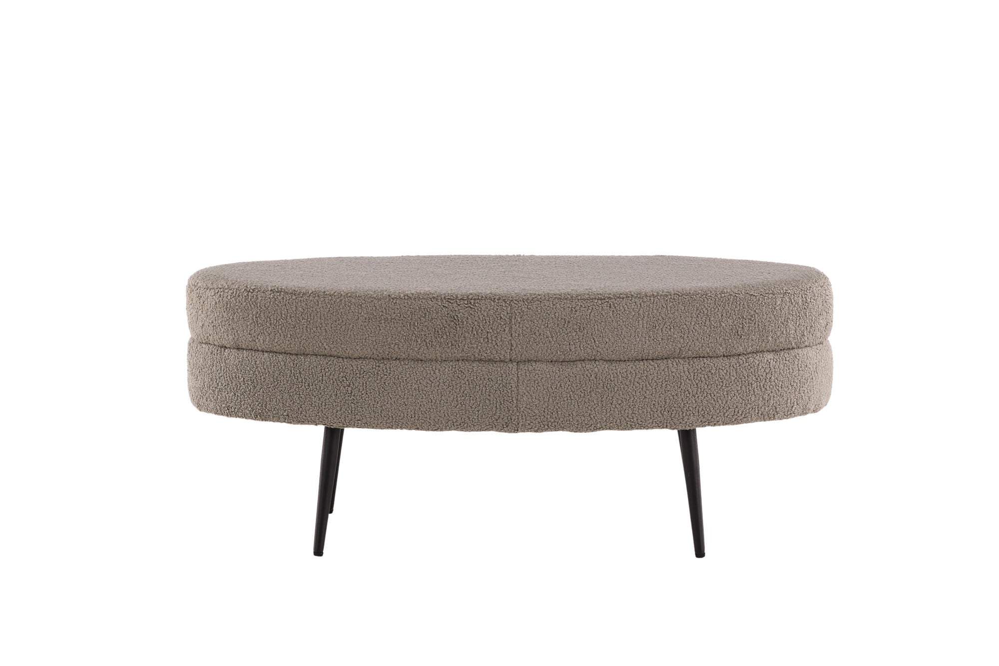 Venture Home Otto Pouf - Black / Greige Teddy