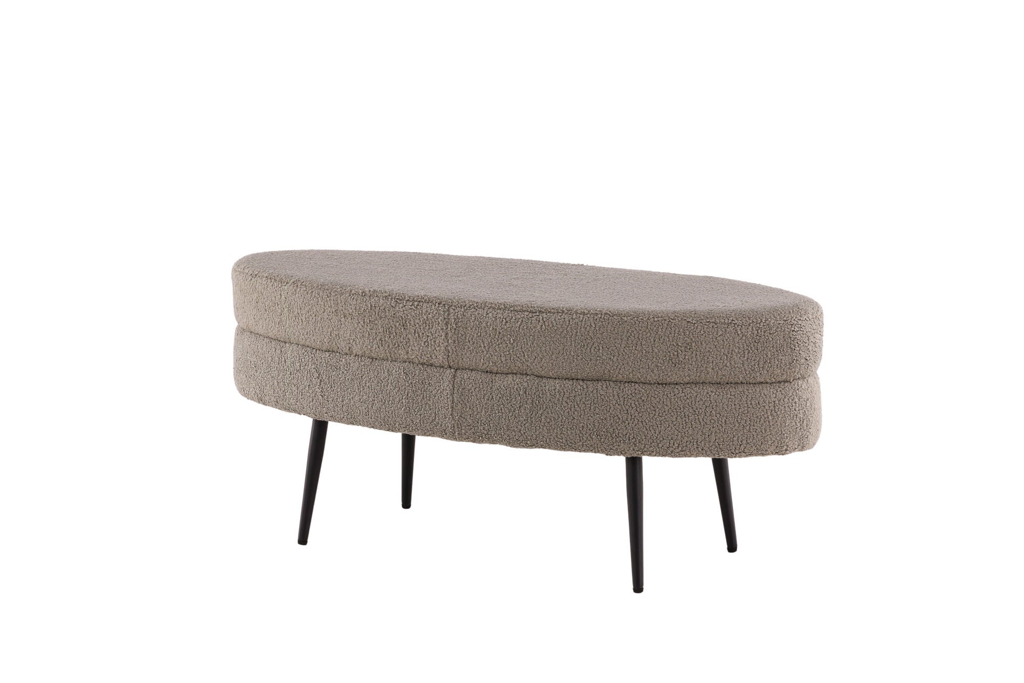 Venture Home Otto Pouf - Black / Greige Teddy