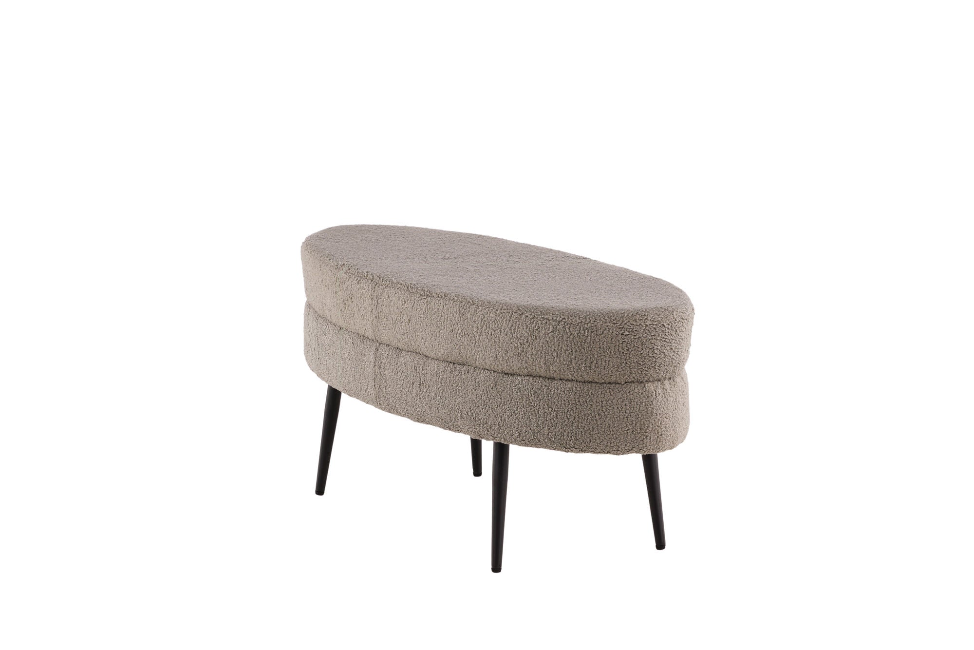 Venture Home Otto Pouf - Black / Greige Teddy