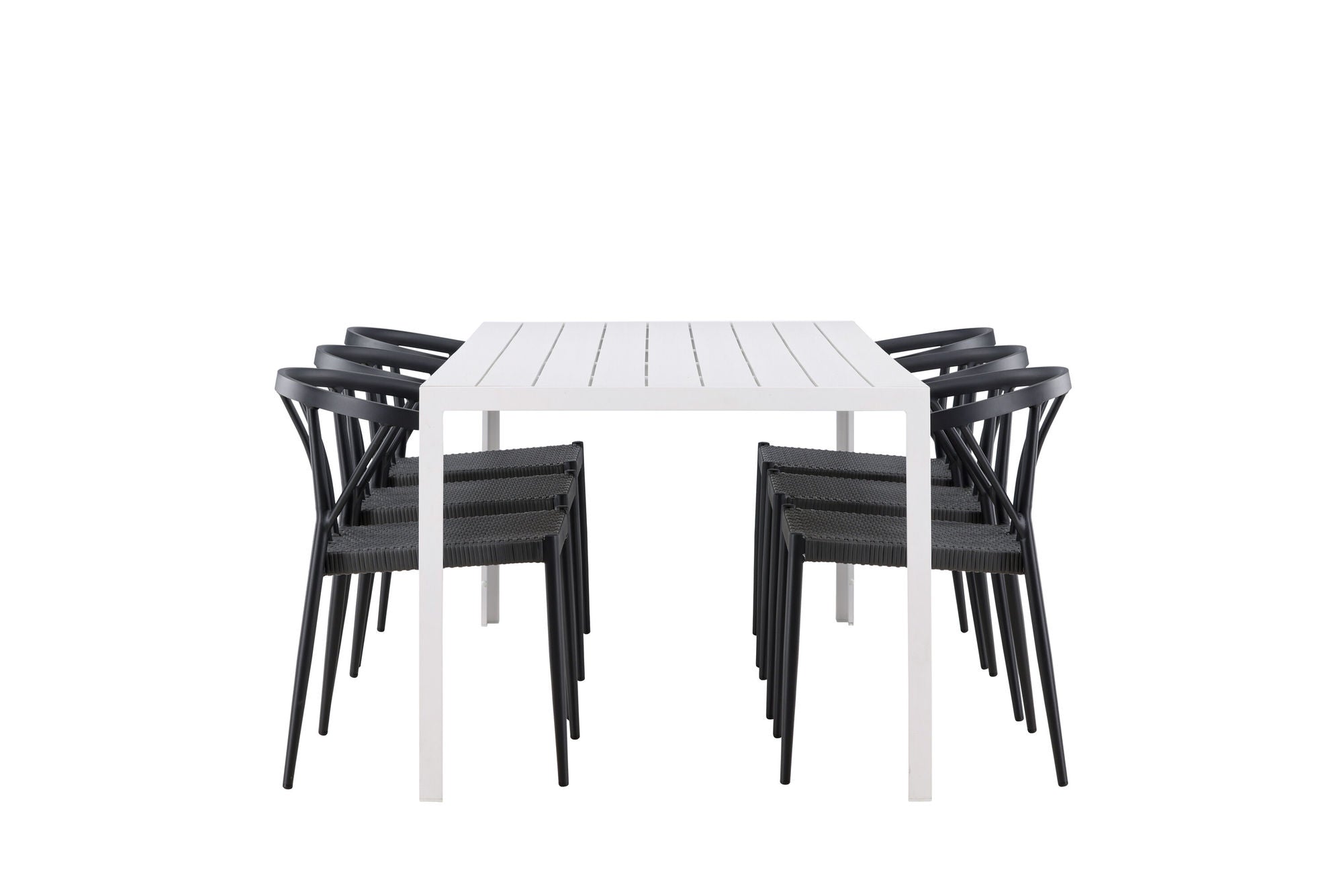 Venture Home Break spisebord - White / White Aintwood +Stina - Spisebordsstol- Black - Alu/wicker - NEED Higher Seat hegiht! _6