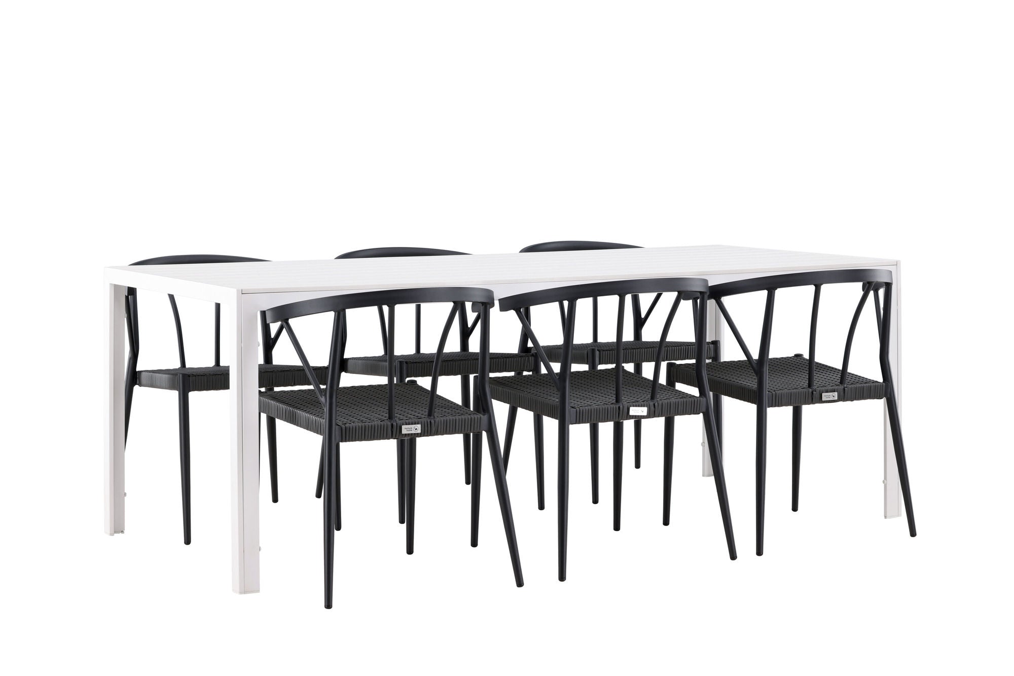 Venture Home Break spisebord - White / White Aintwood +Stina - Spisebordsstol- Black - Alu/wicker - NEED Higher Seat hegiht! _6