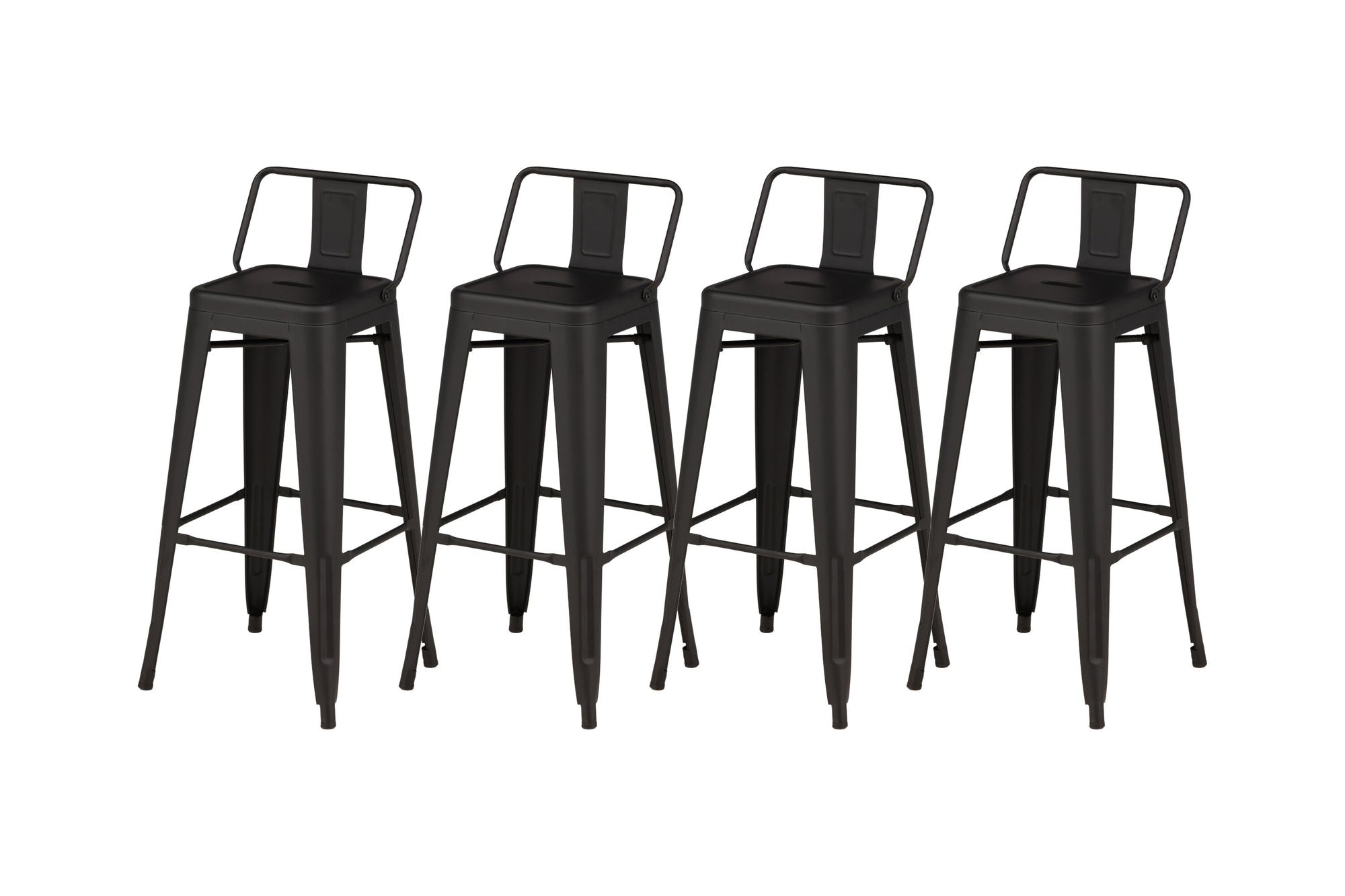 Venture Home Tempe Bar stol 4-pack - Matte black / Metal