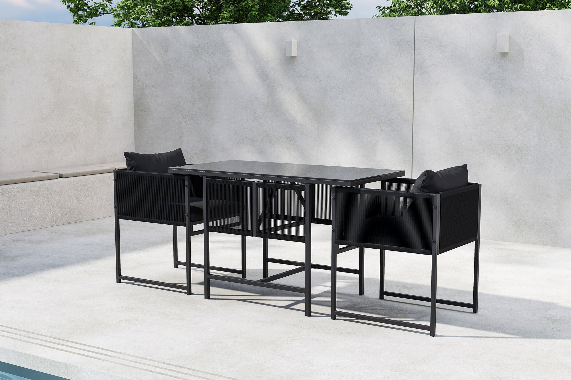Venture Home Noto Balcony Set - Black / Black