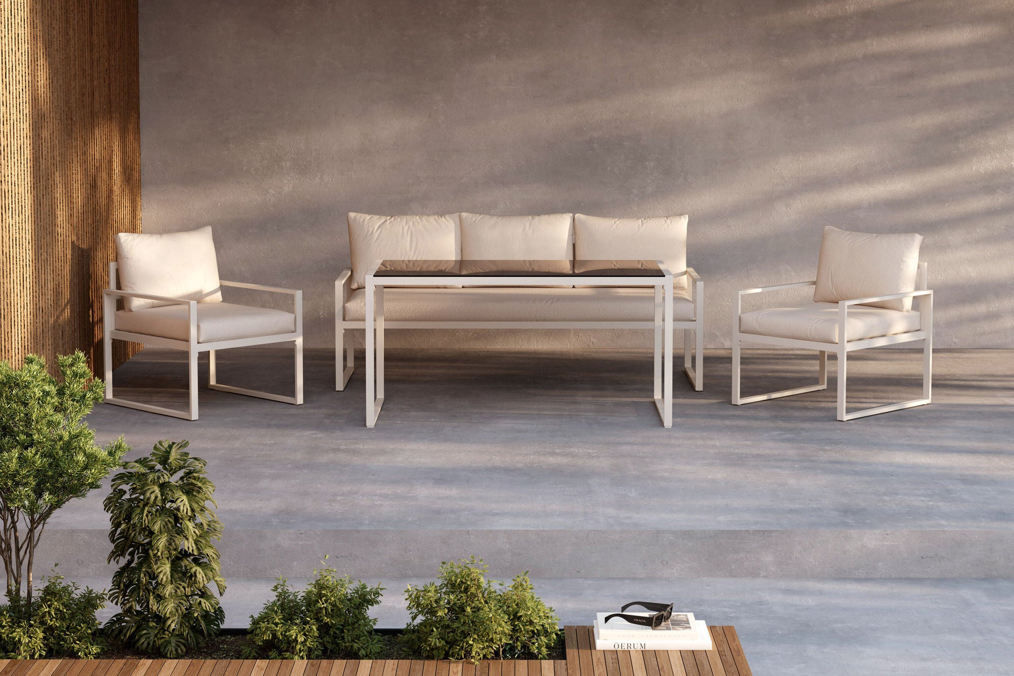 Venture Home Catania Sofa Set - Beige/Beige