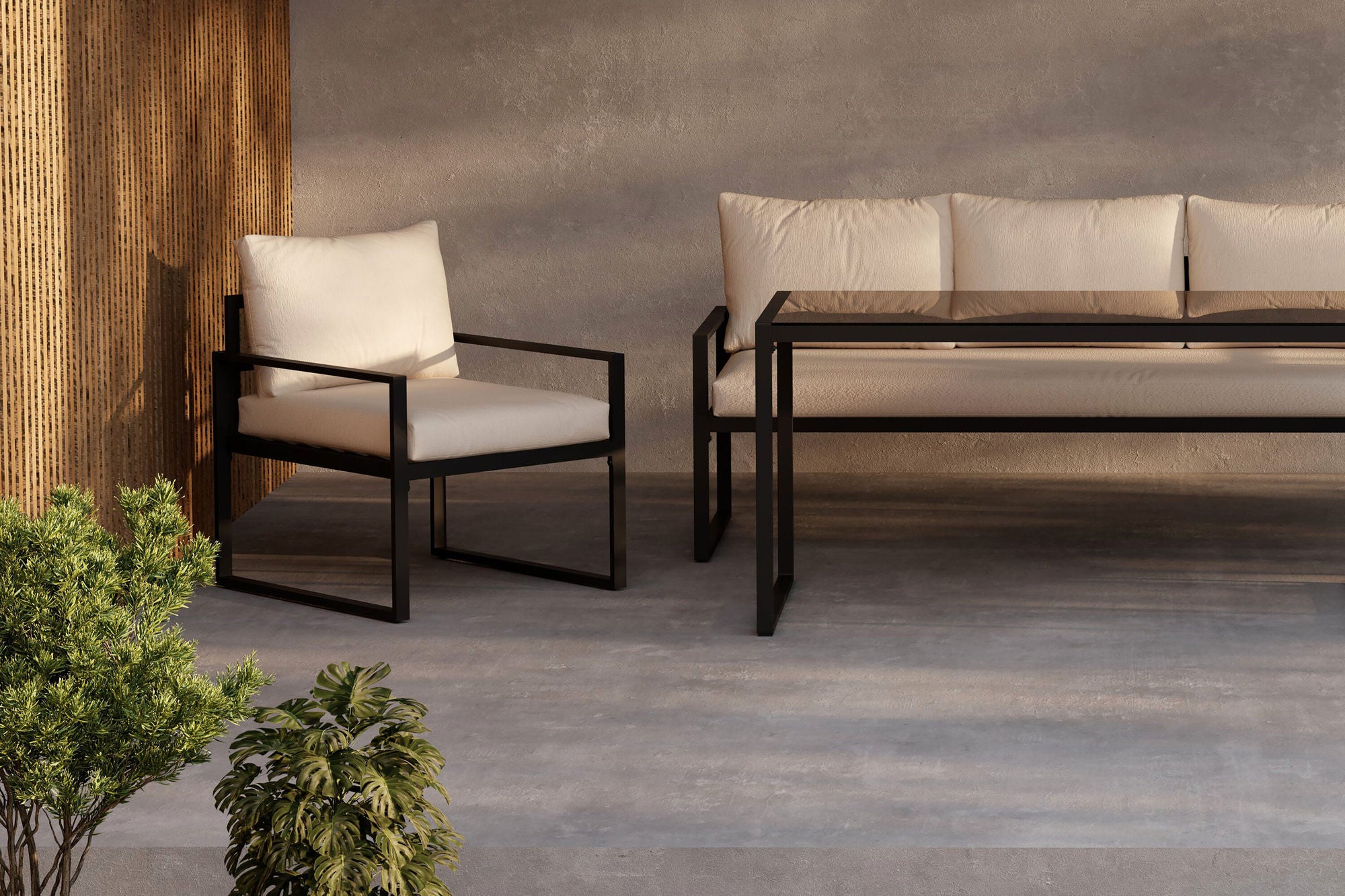 Venture Home Catania Sofa Set - Black/Beige