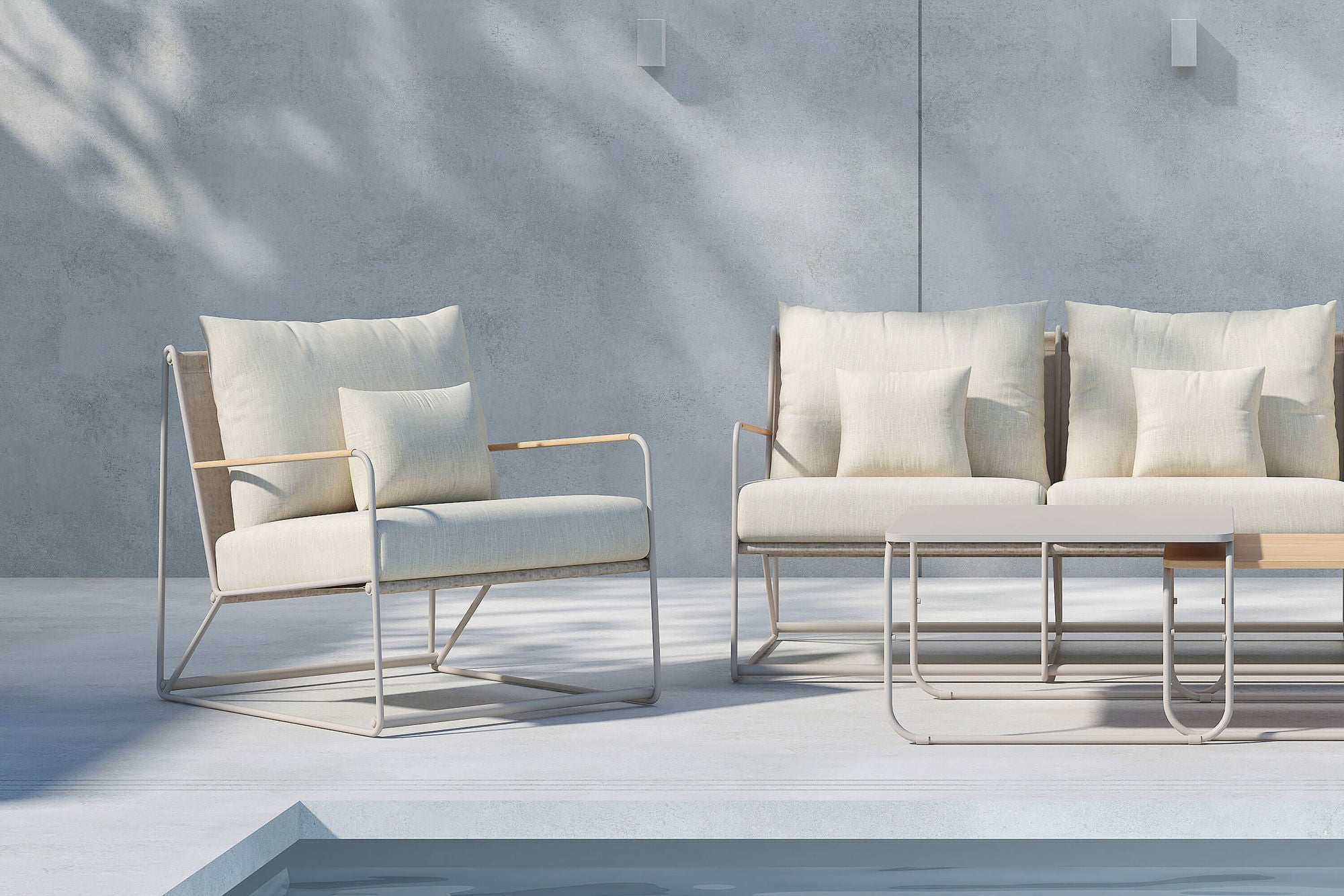 Venture Home Palazzo Sofa Set - Beige / Beige