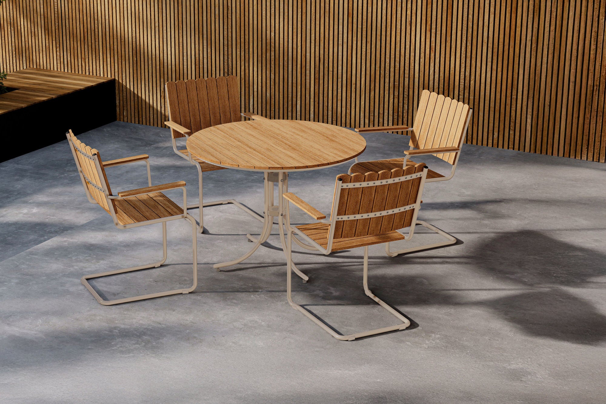 Venture Home Holmsund Dining Set - Beige / Polywood