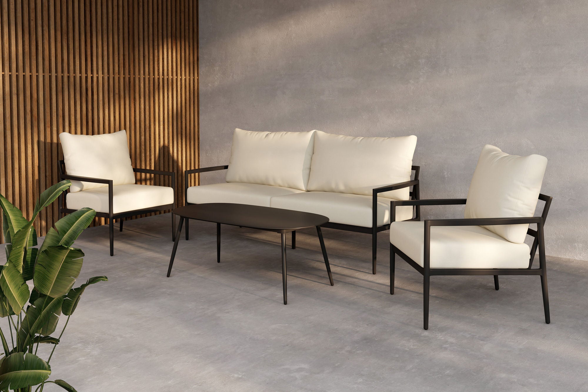 Venture Home Taromina Lounge Set - Black / Beige