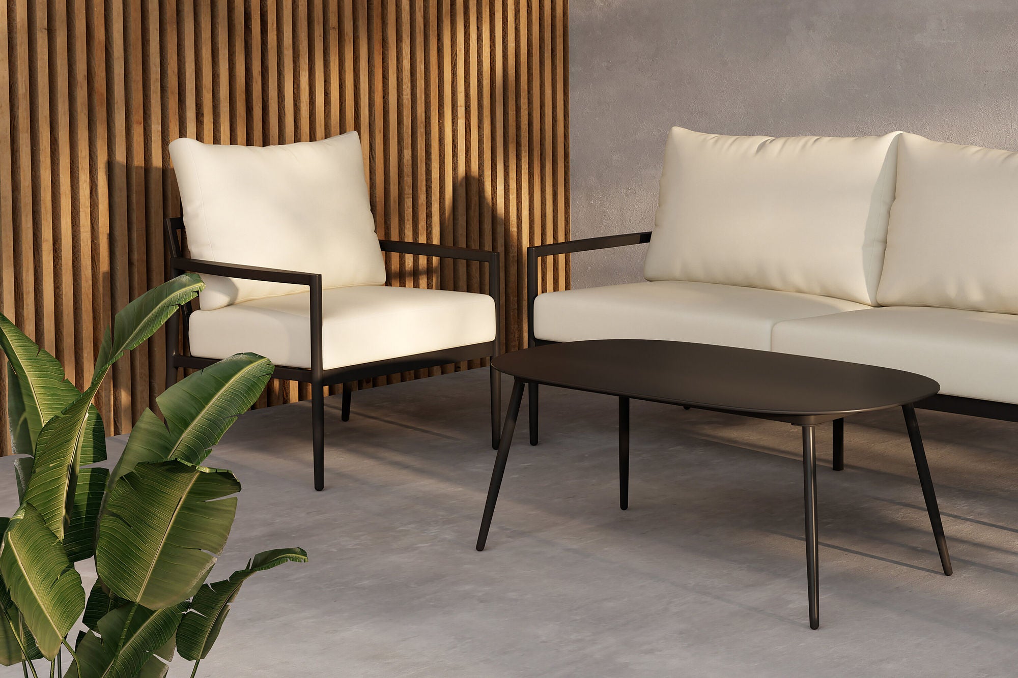 Venture Home Taromina Lounge Set - Black / Beige