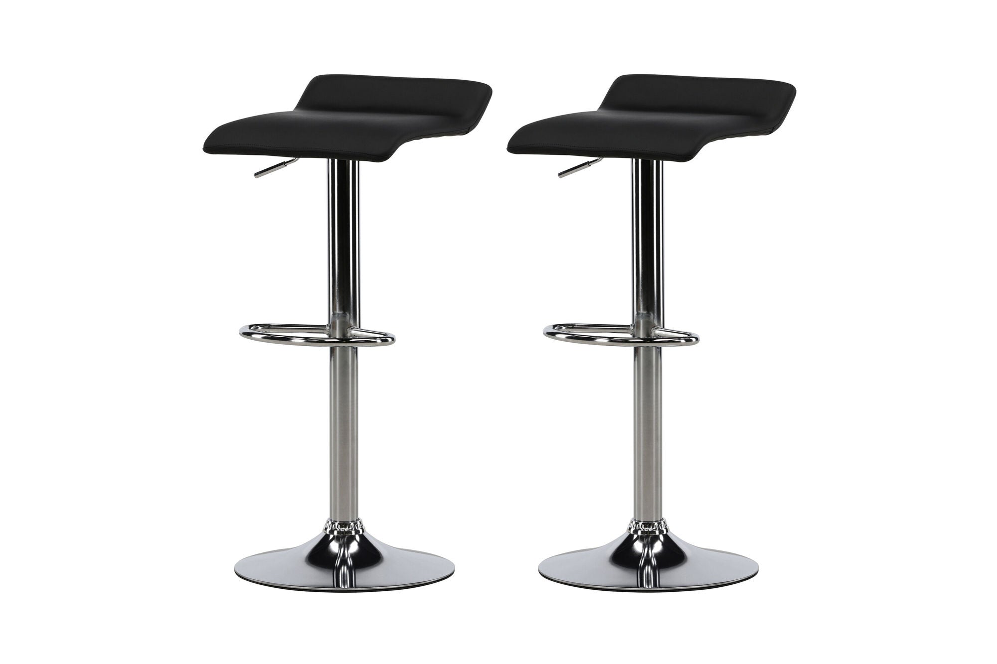Venture Home Jonna Bar stol 2-pack - Chromed Steel / Black Fabric