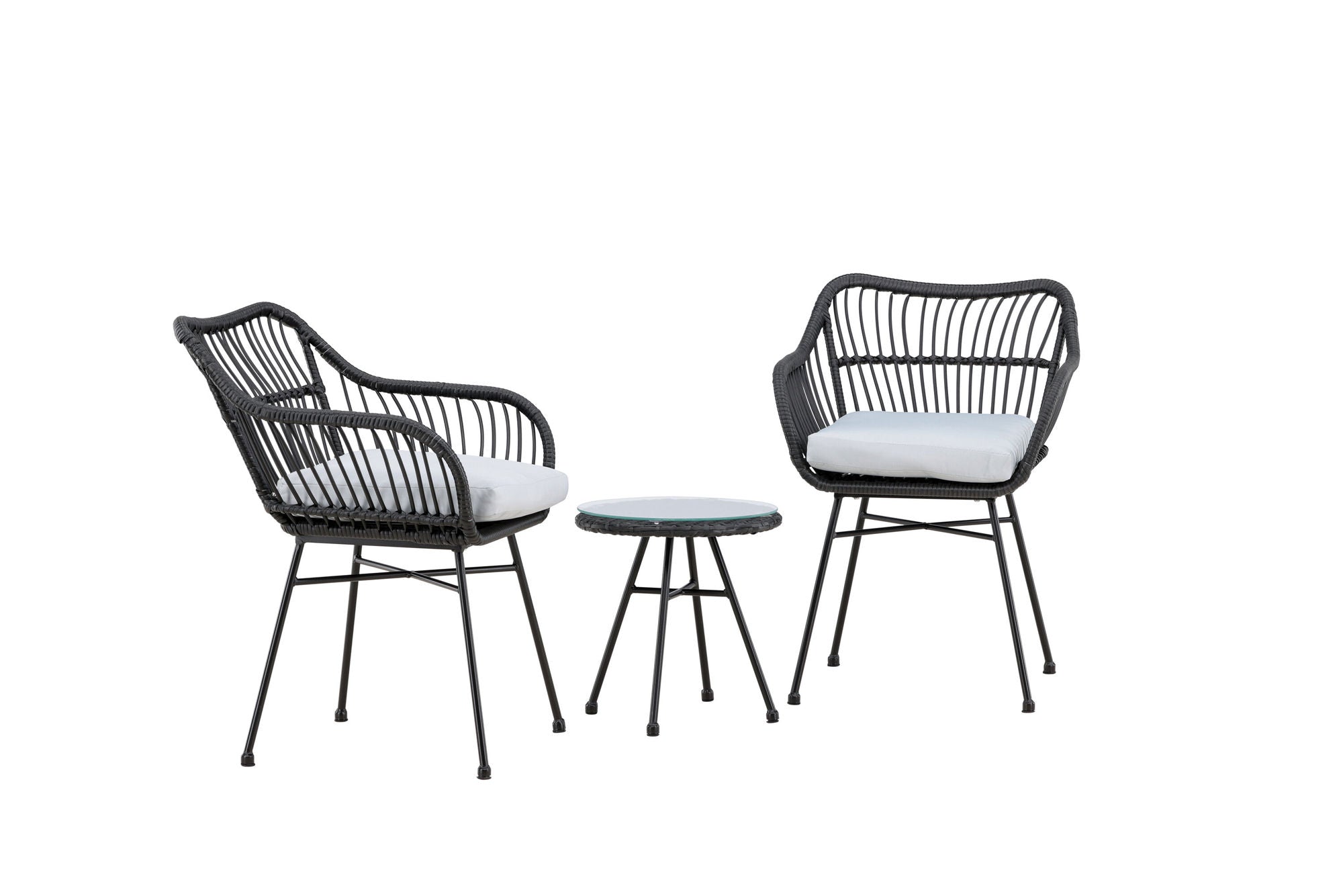 Venture Home Viga - Balcony Set- Black - Wicker -