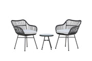 Venture Home Viga - Balcony Set- Black - Wicker -