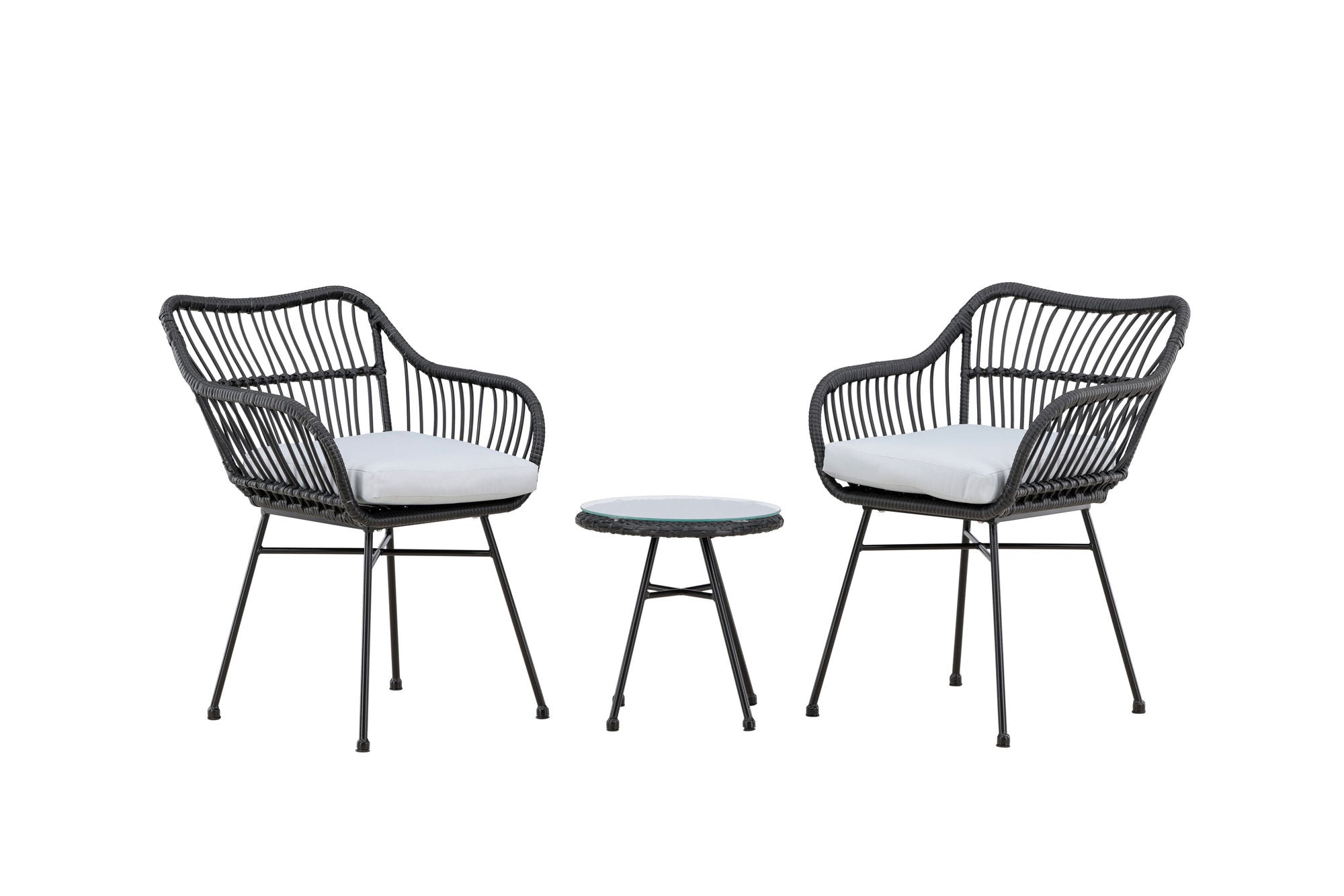 Venture Home Viga - Balcony Set- Black - Wicker -