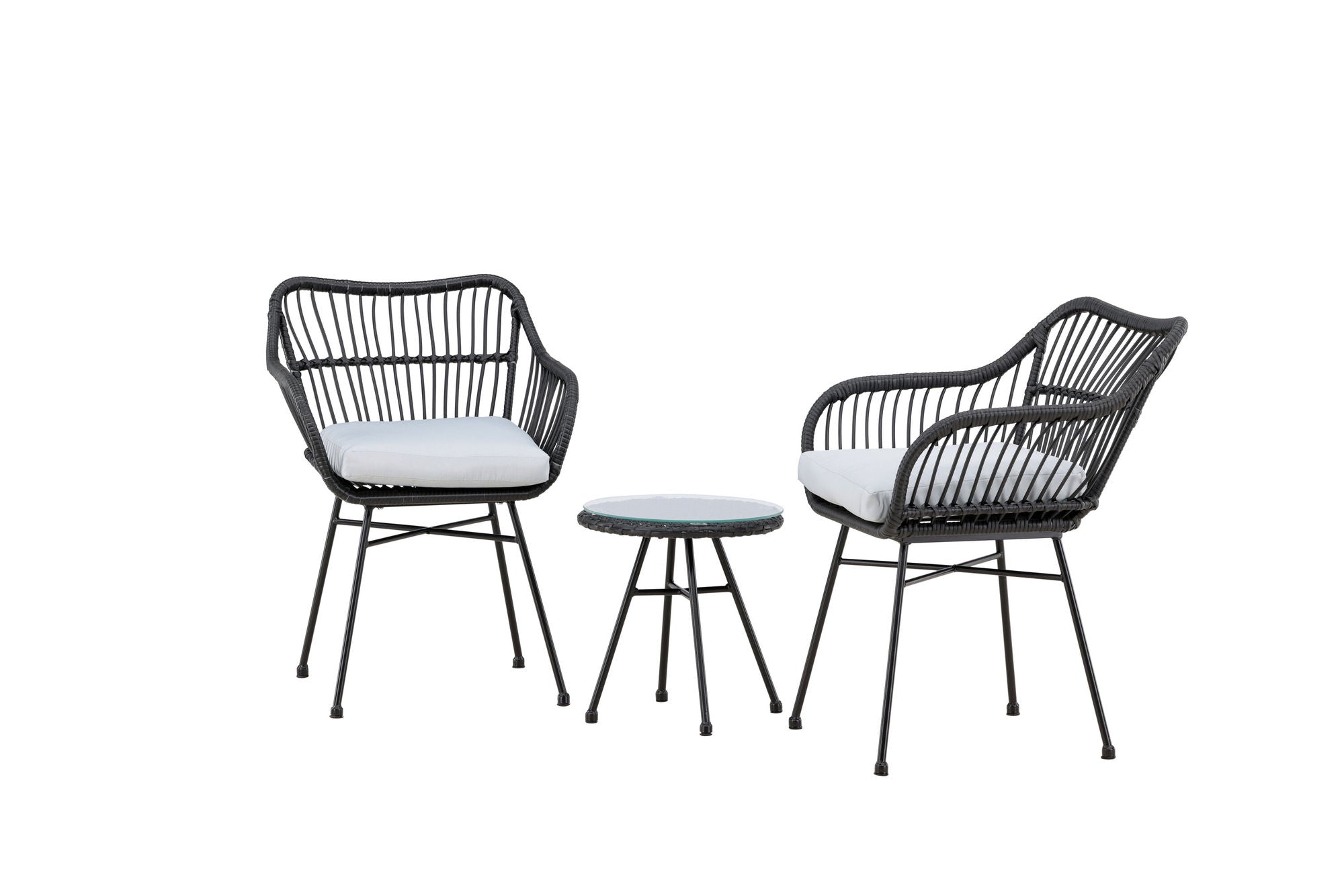 Venture Home Viga - Balcony Set- Black - Wicker -