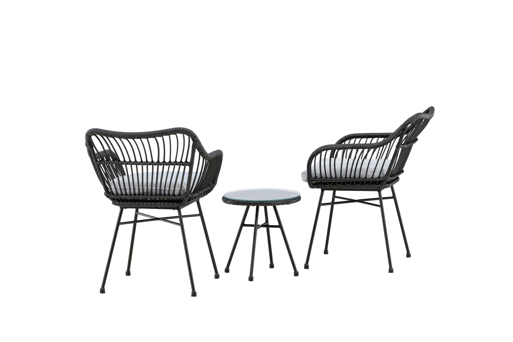 Venture Home Viga - Balcony Set- Black - Wicker -