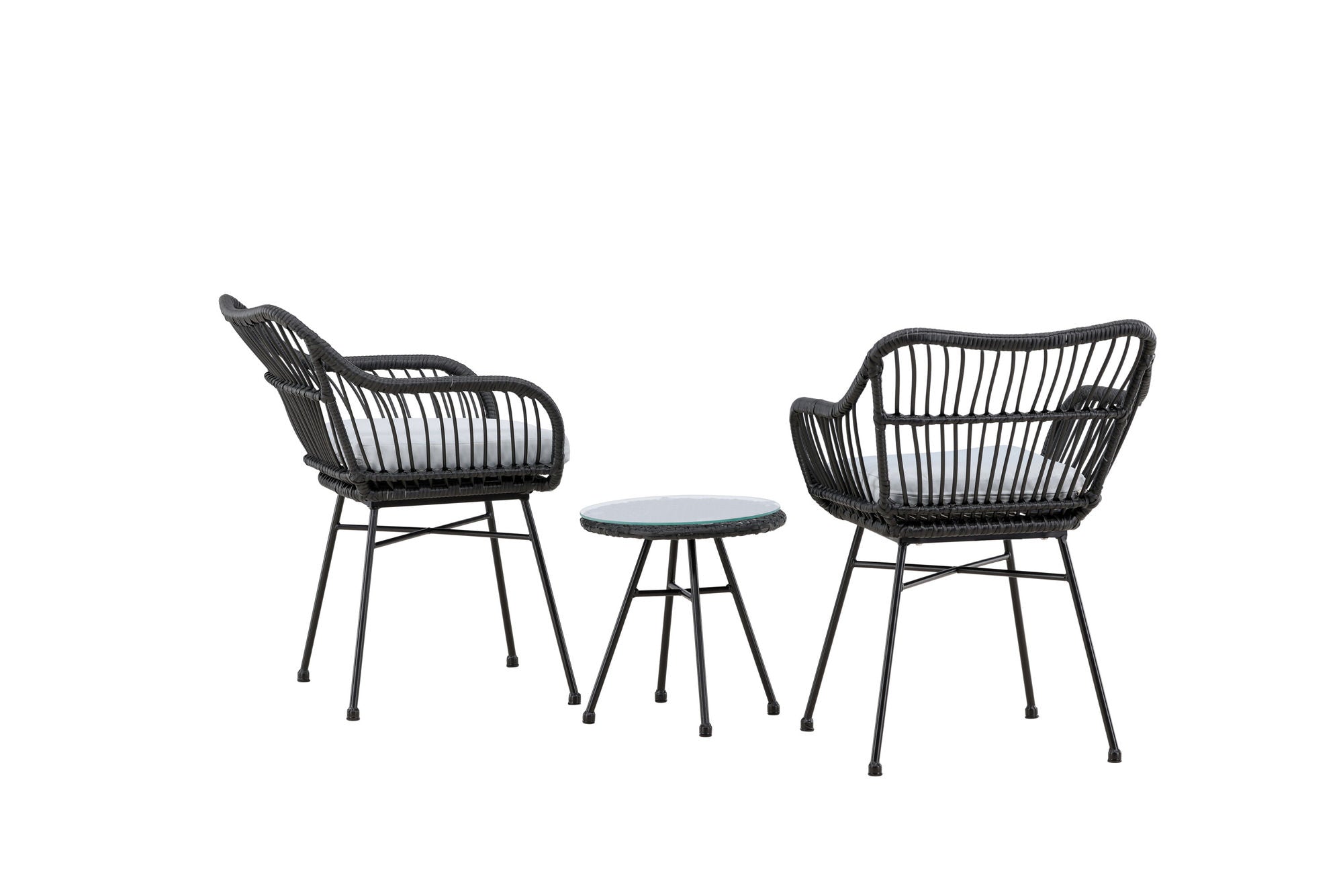 Venture Home Viga - Balcony Set- Black - Wicker -