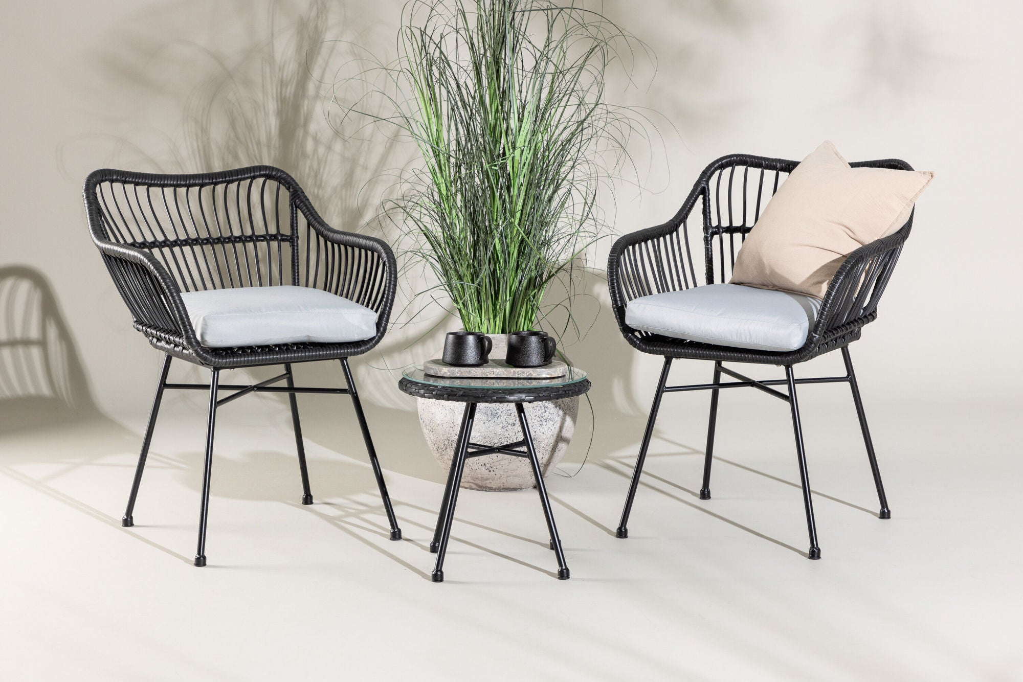 Venture Home Viga - Balcony Set- Black - Wicker -
