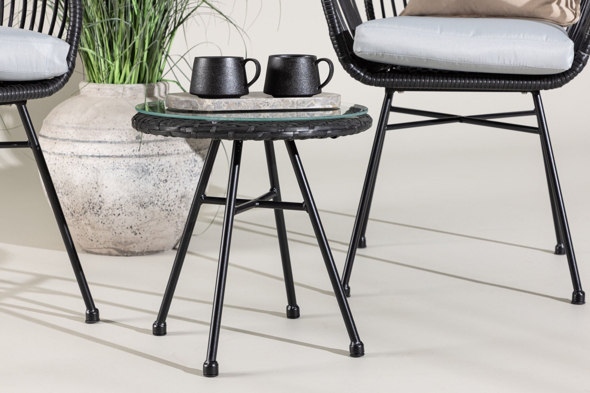 Venture Home Viga - Balcony Set- Black - Wicker -