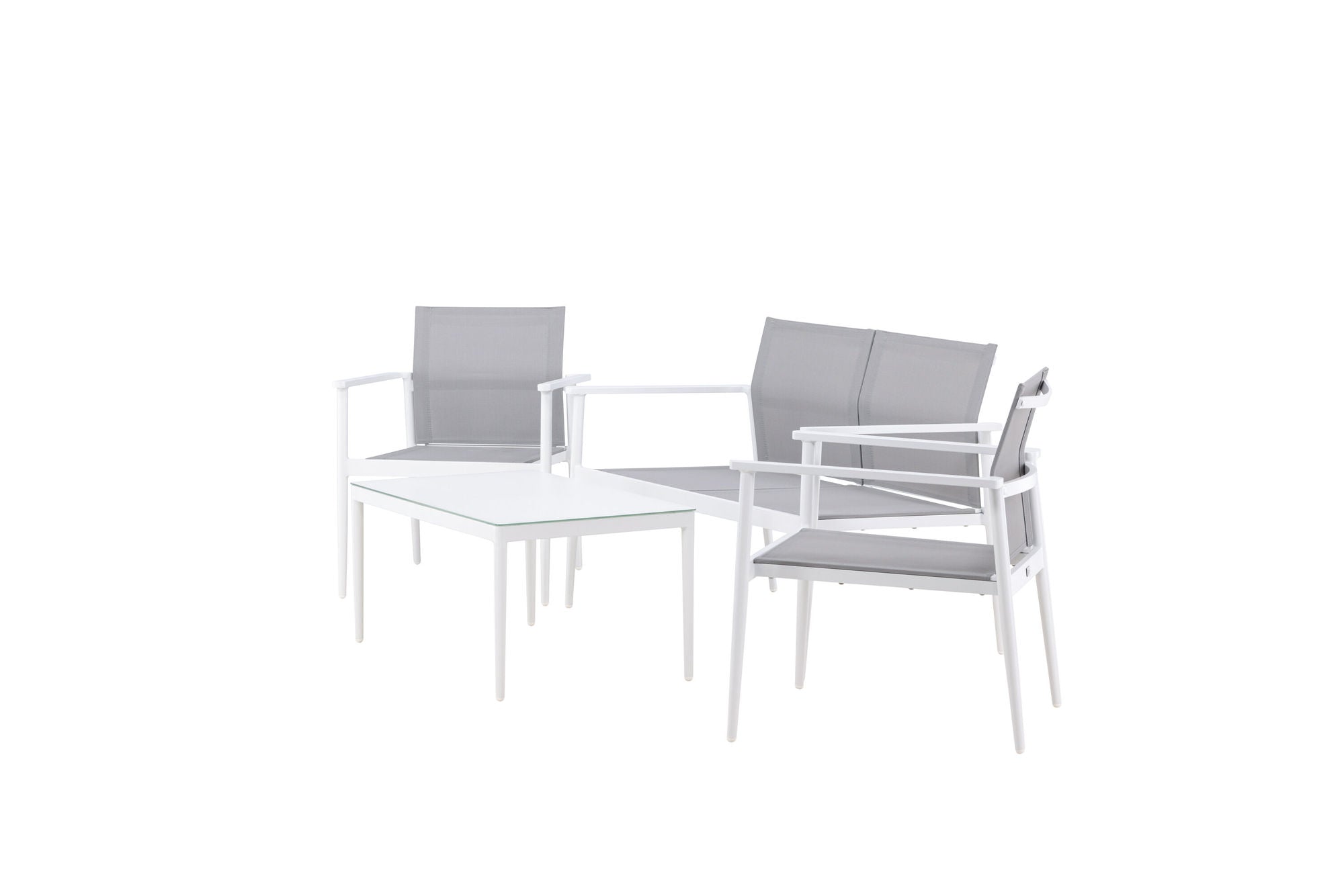 Venture Home Break - Sofa set- White / Grey - Aluminium / Textilene -