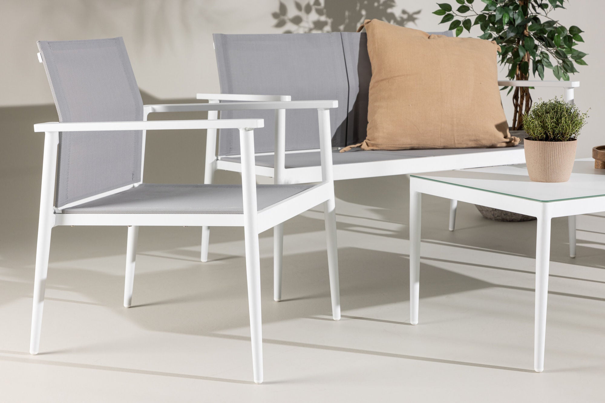 Venture Home Break - Sofa set- White / Grey - Aluminium / Textilene -