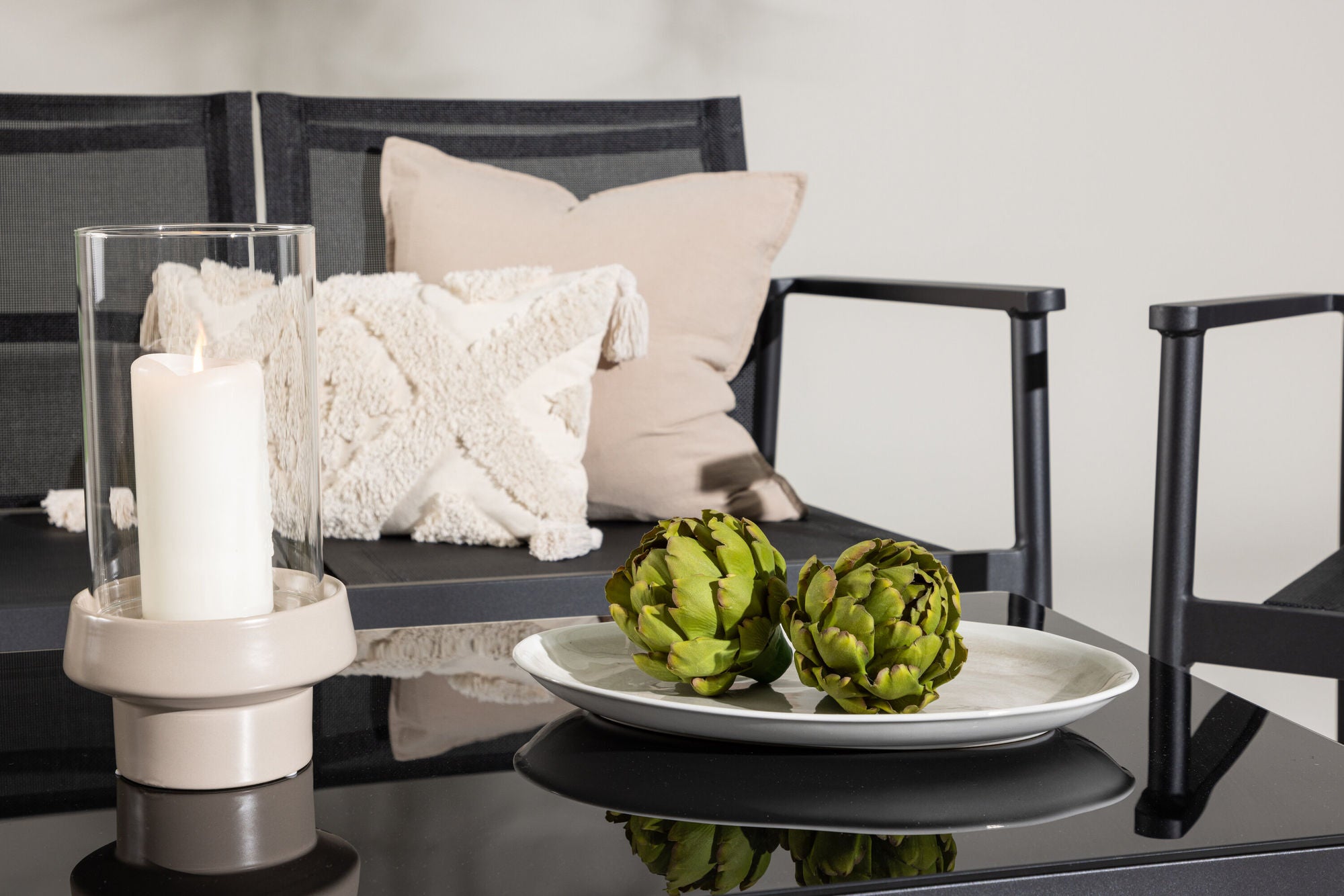 Venture Home Break - Sofa set- Black / Black - Aluminium / Textilene -
