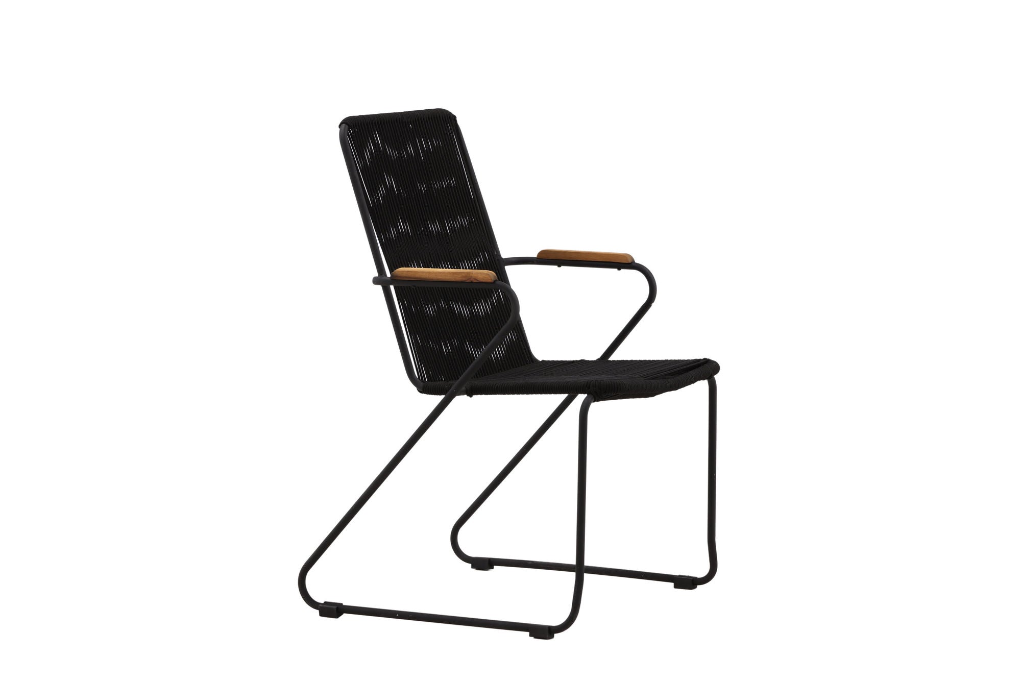 Venture Home Bois Armchair 2-pack - Black Alu / Black Rope / Acacia