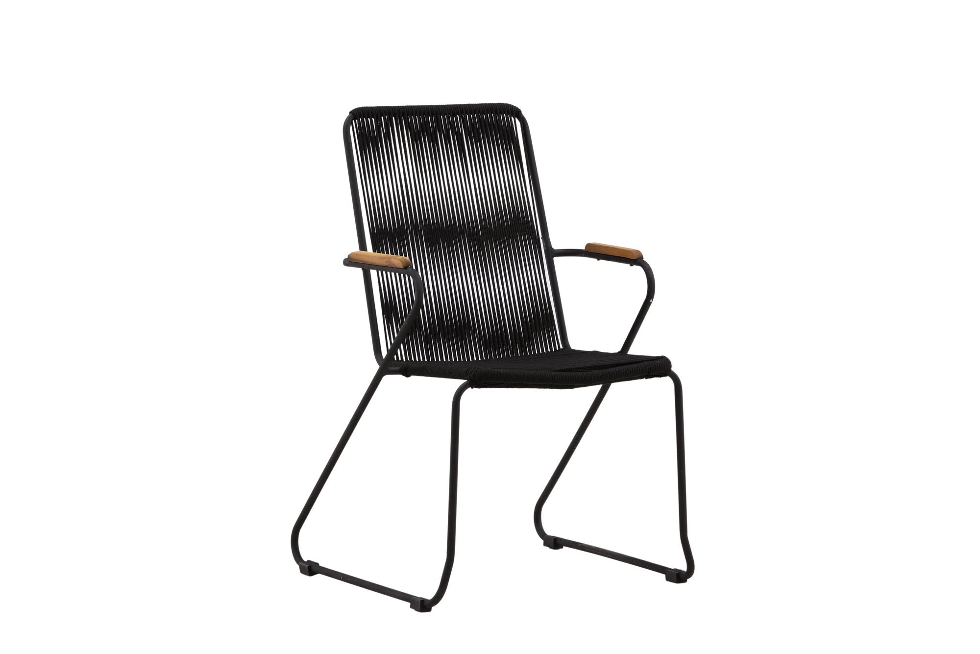 Venture Home Bois Armchair 2-pack - Black Alu / Black Rope / Acacia