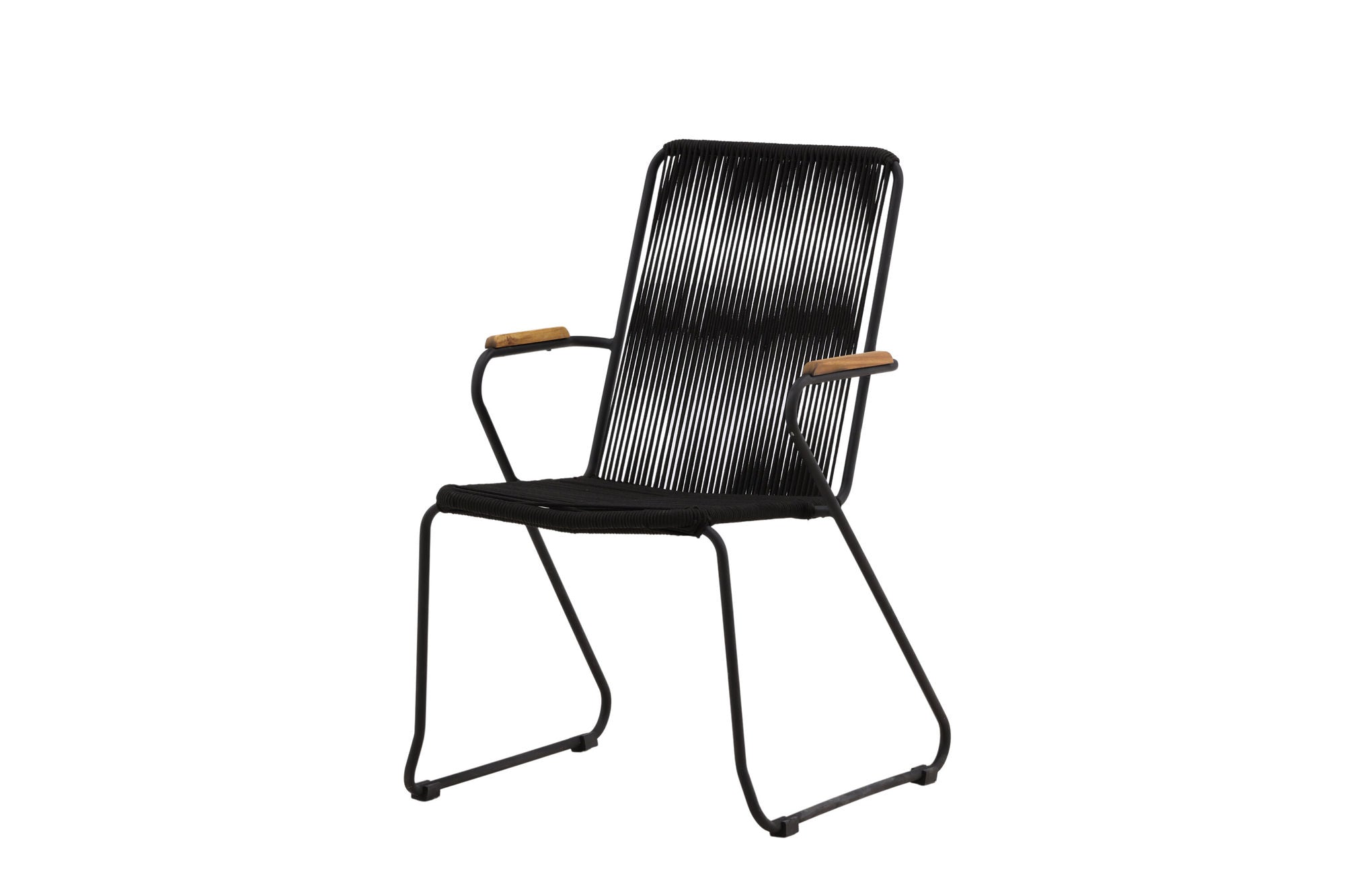 Venture Home Bois Armchair 2-pack - Black Alu / Black Rope / Acacia