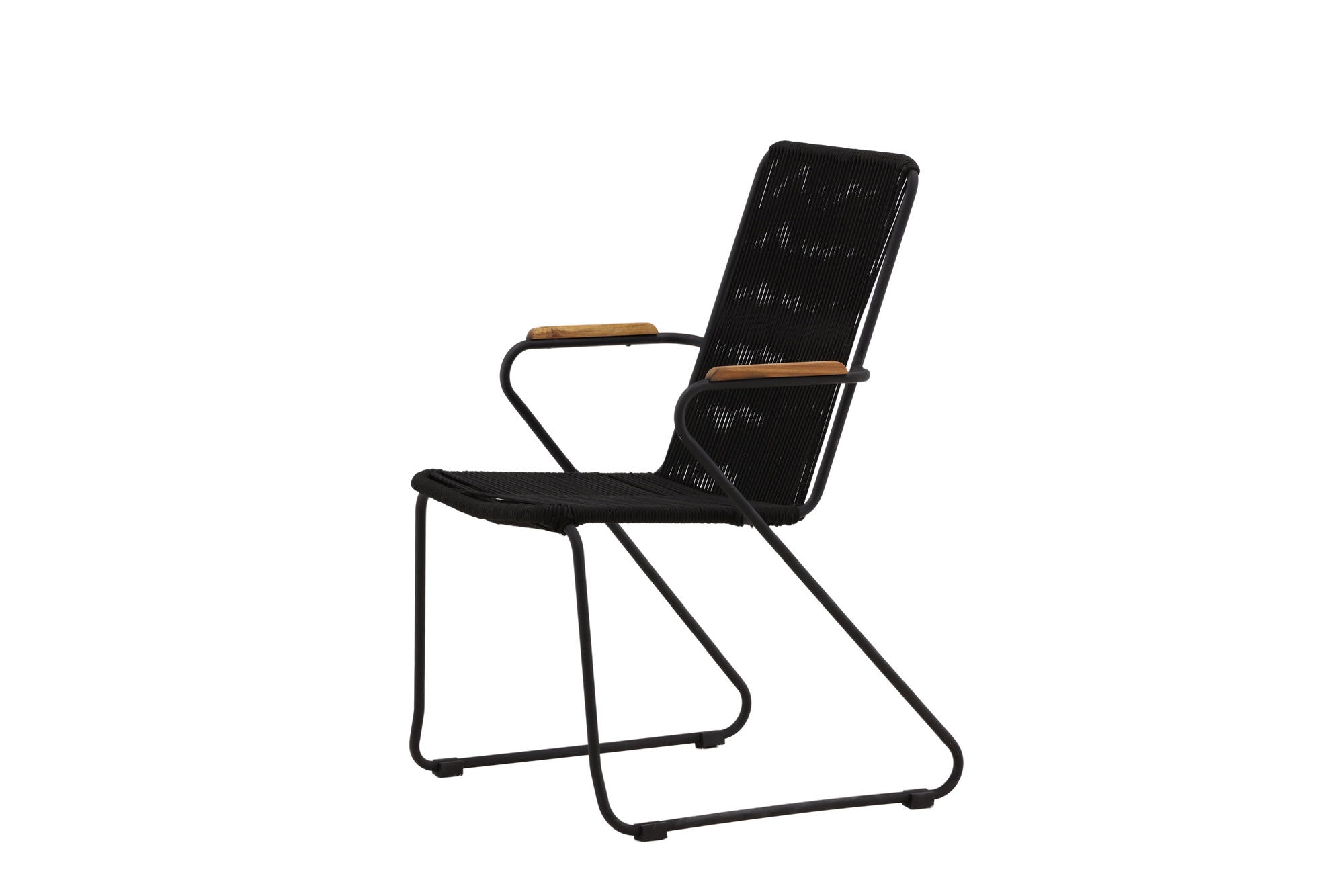 Venture Home Bois Armchair 2-pack - Black Alu / Black Rope / Acacia