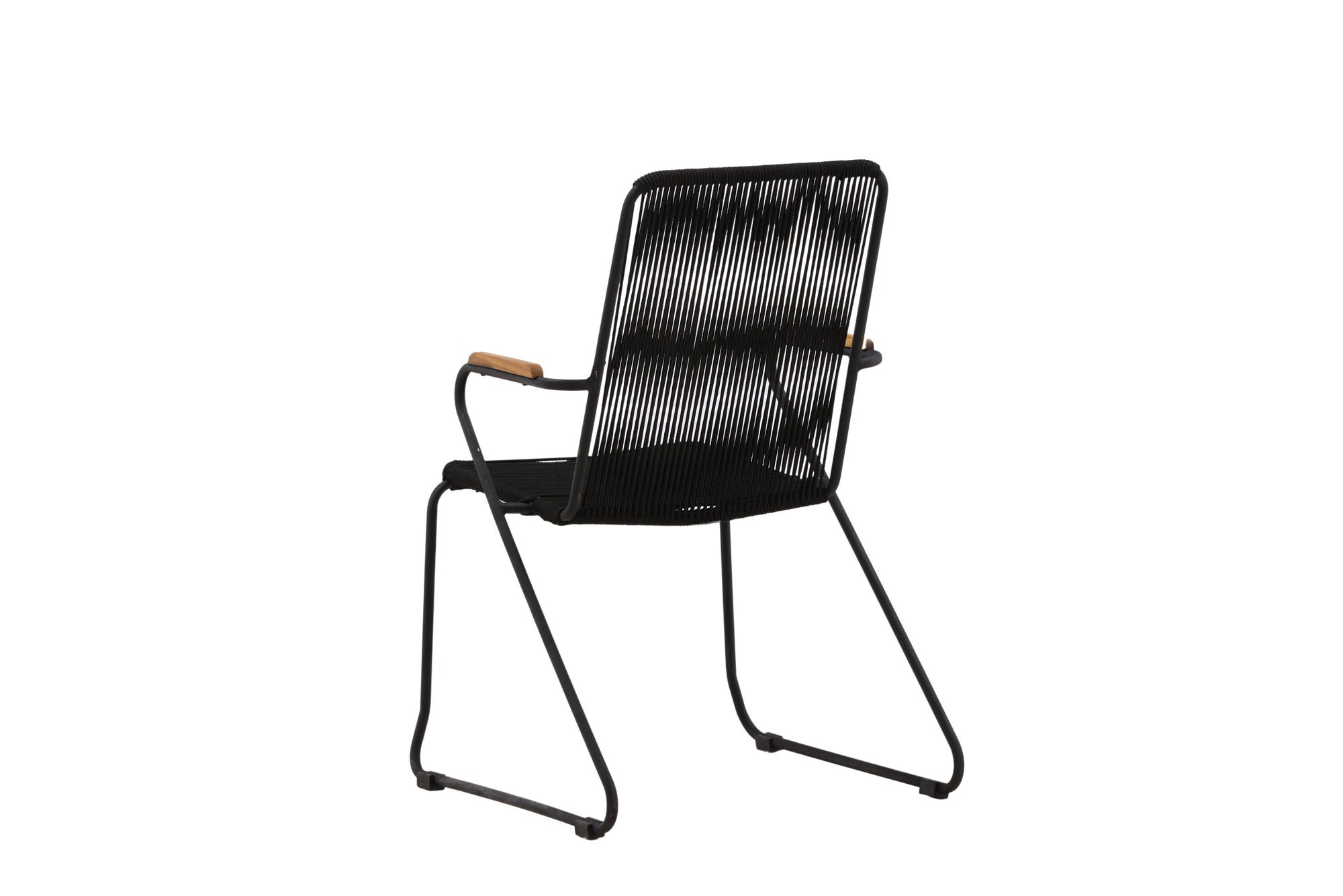 Venture Home Bois Armchair 2-pack - Black Alu / Black Rope / Acacia