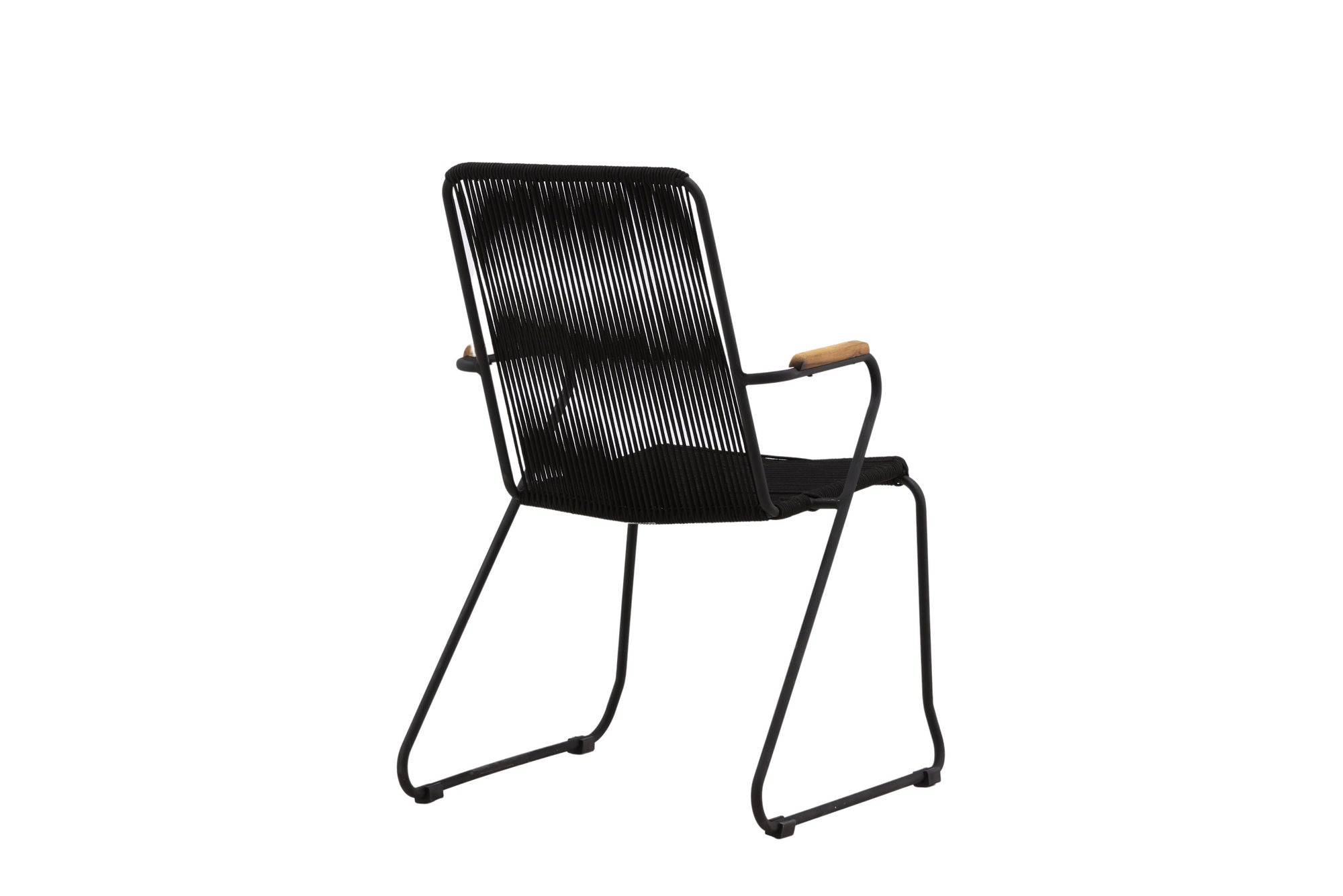 Venture Home Bois Armchair 2-pack - Black Alu / Black Rope / Acacia