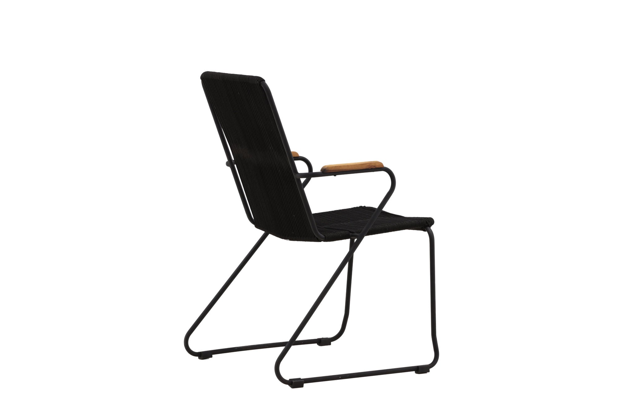 Venture Home Bois Armchair 2-pack - Black Alu / Black Rope / Acacia