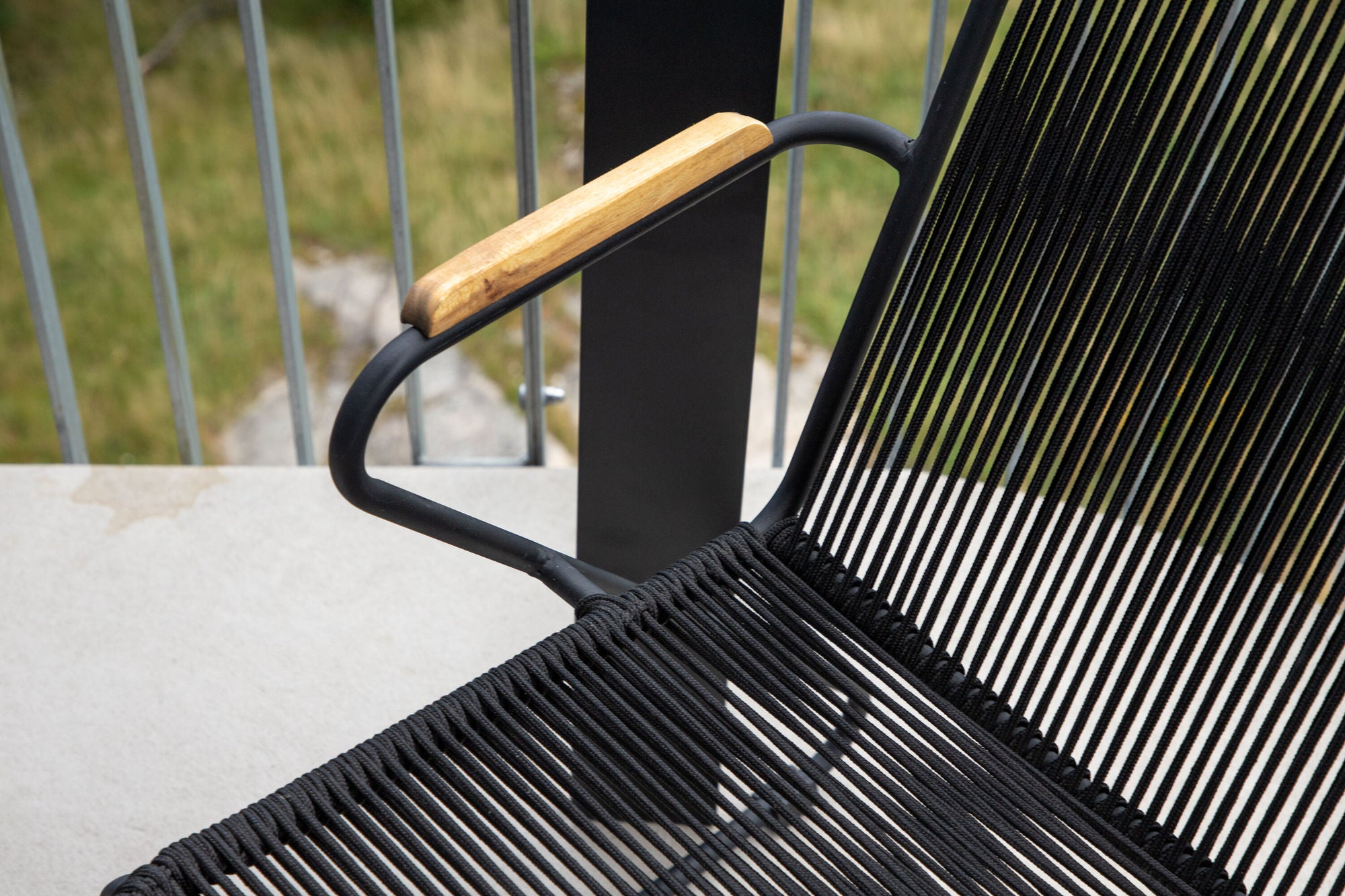 Venture Home Bois Armchair 2-pack - Black Alu / Black Rope / Acacia
