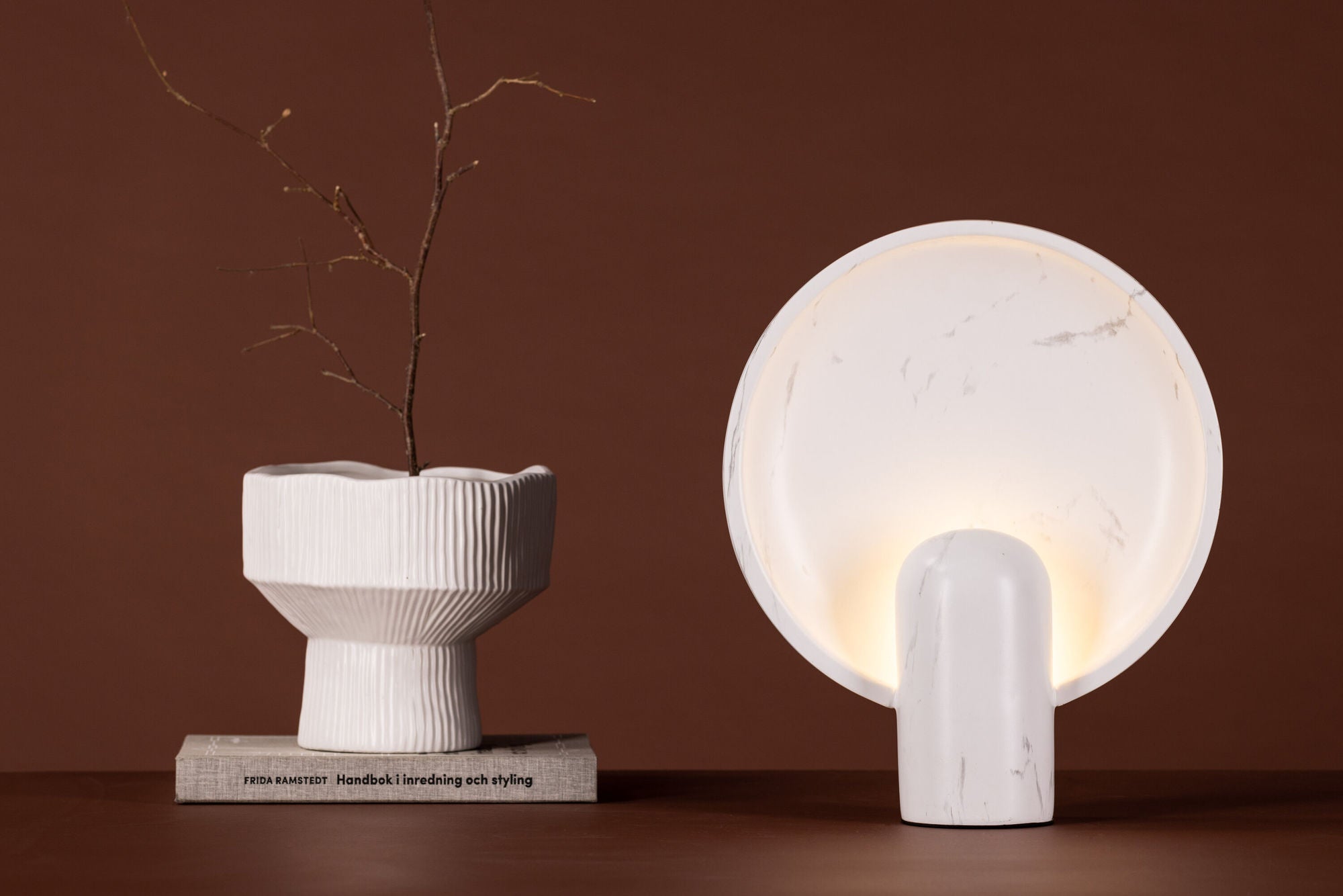 Venture Home Angers bord lampe - Light grey / Light Grey marble