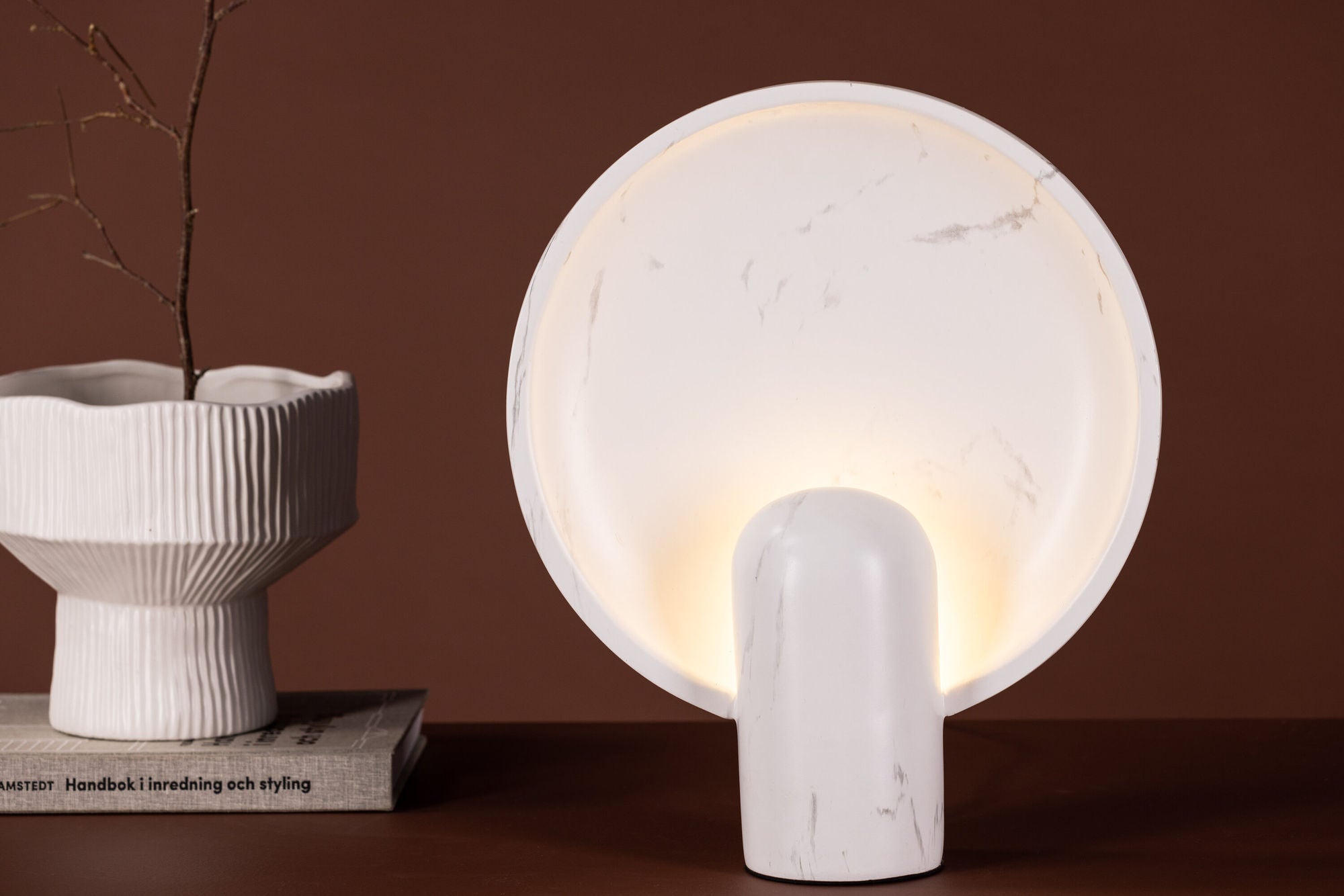 Venture Home Angers bord lampe - Light grey / Light Grey marble