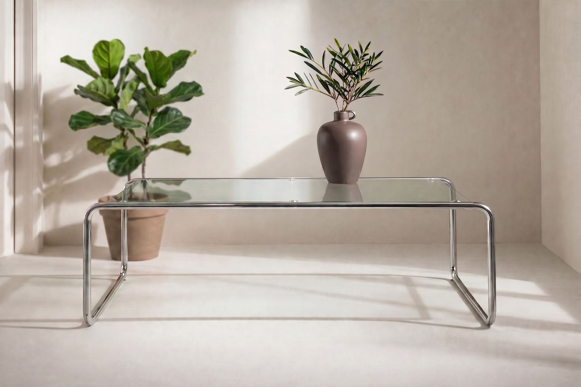 Venture Home Saturnus Sofa bord 120x60x37,5 cm - Silver Chrome / Glass
