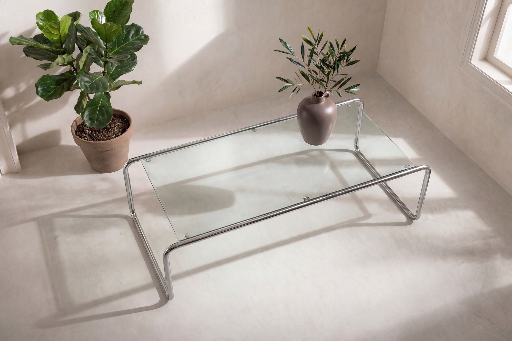 Venture Home Saturnus Sofa bord 120x60x37,5 cm - Silver Chrome / Glass