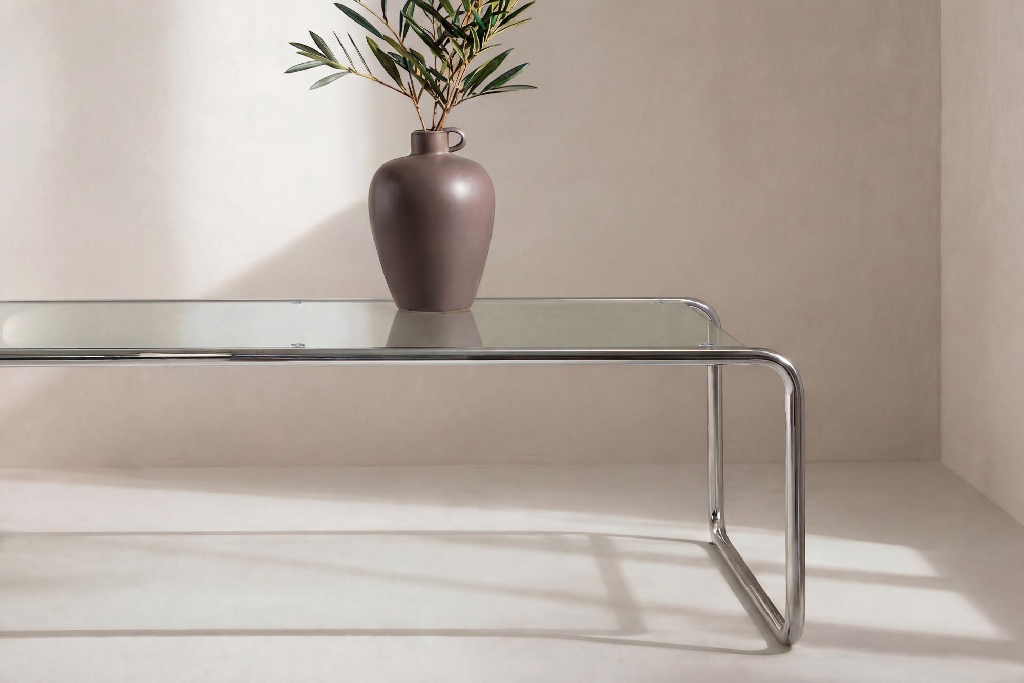 Venture Home Saturnus Sofa bord 120x60x37,5 cm - Silver Chrome / Glass