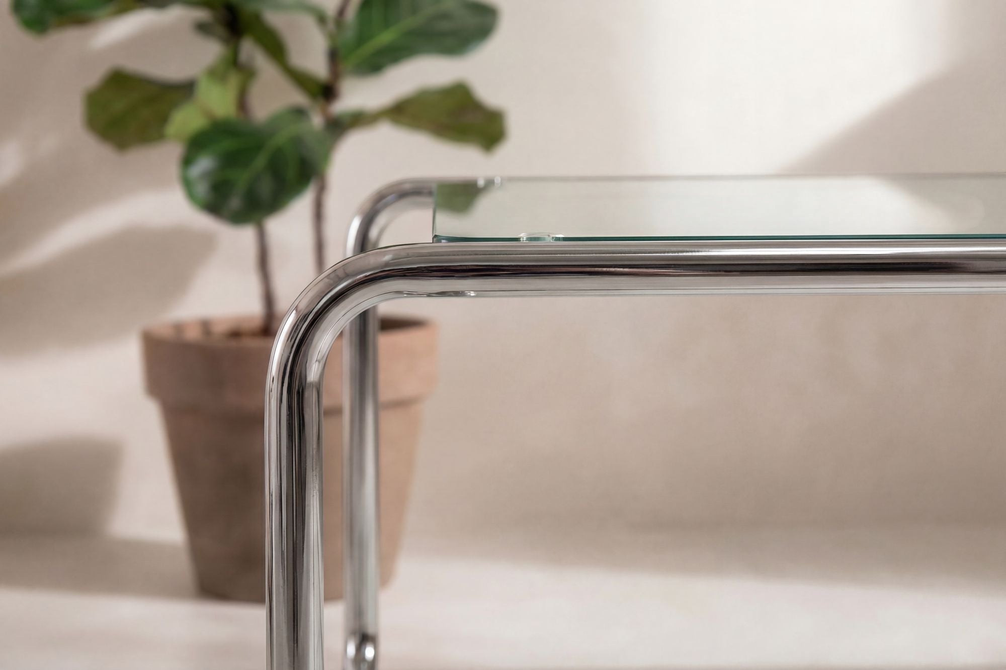 Venture Home Saturnus Sofa bord 120x60x37,5 cm - Silver Chrome / Glass