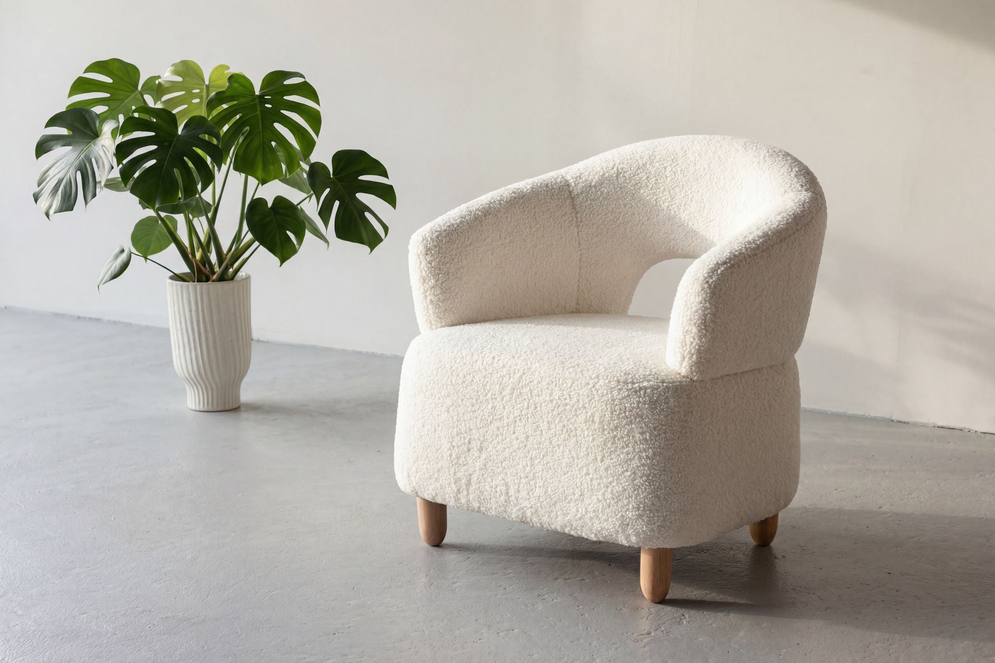 Venture Home Moglas Accent stol - Nature / White Boucle