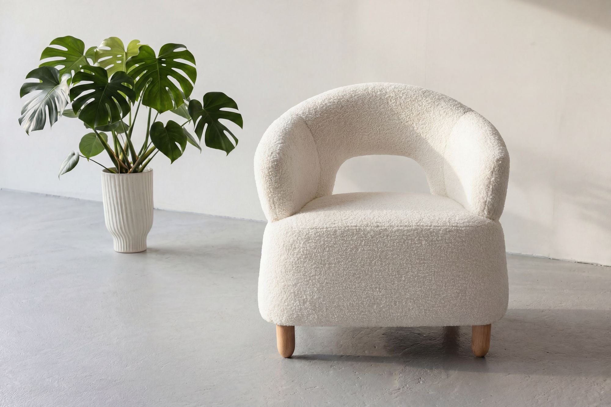 Venture Home Moglas Accent stol - Nature / White Boucle