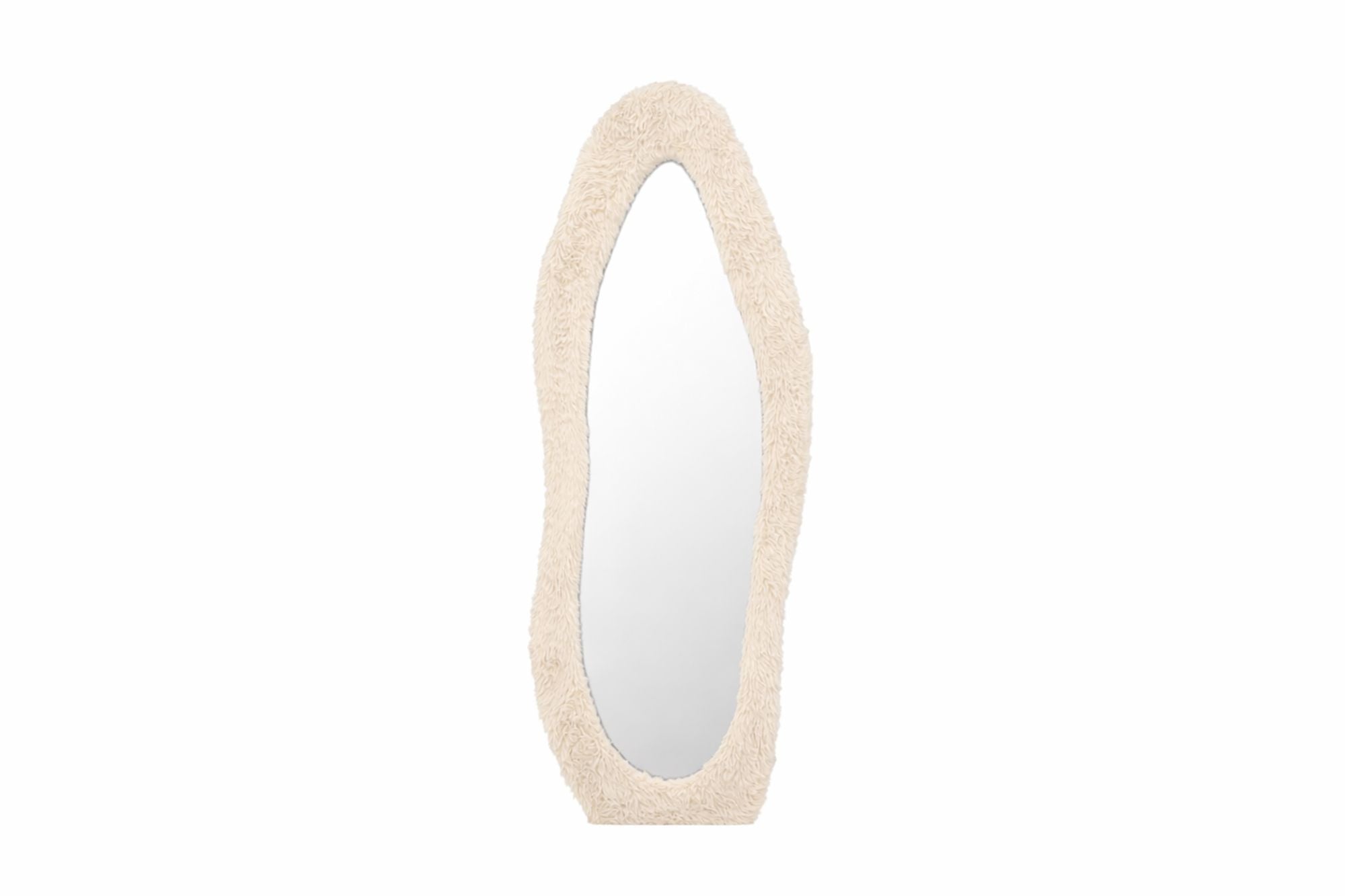 Venture Home Mirza spejl - 160*60cm - Beige Fake Fur / Glass