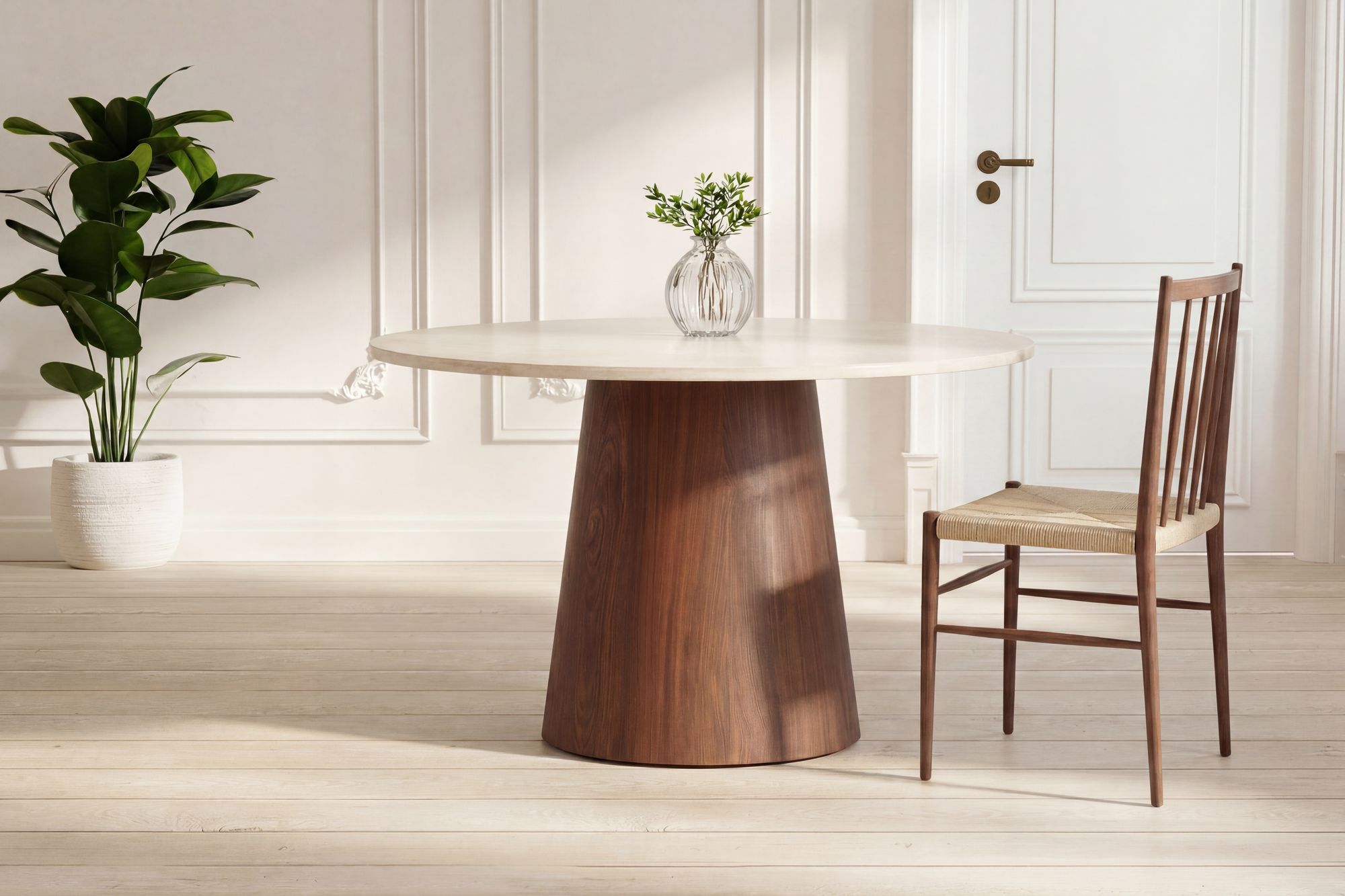 Venture Home Lanzo spisebord - Mocca / Travertinelook - MDF w 3d-paper